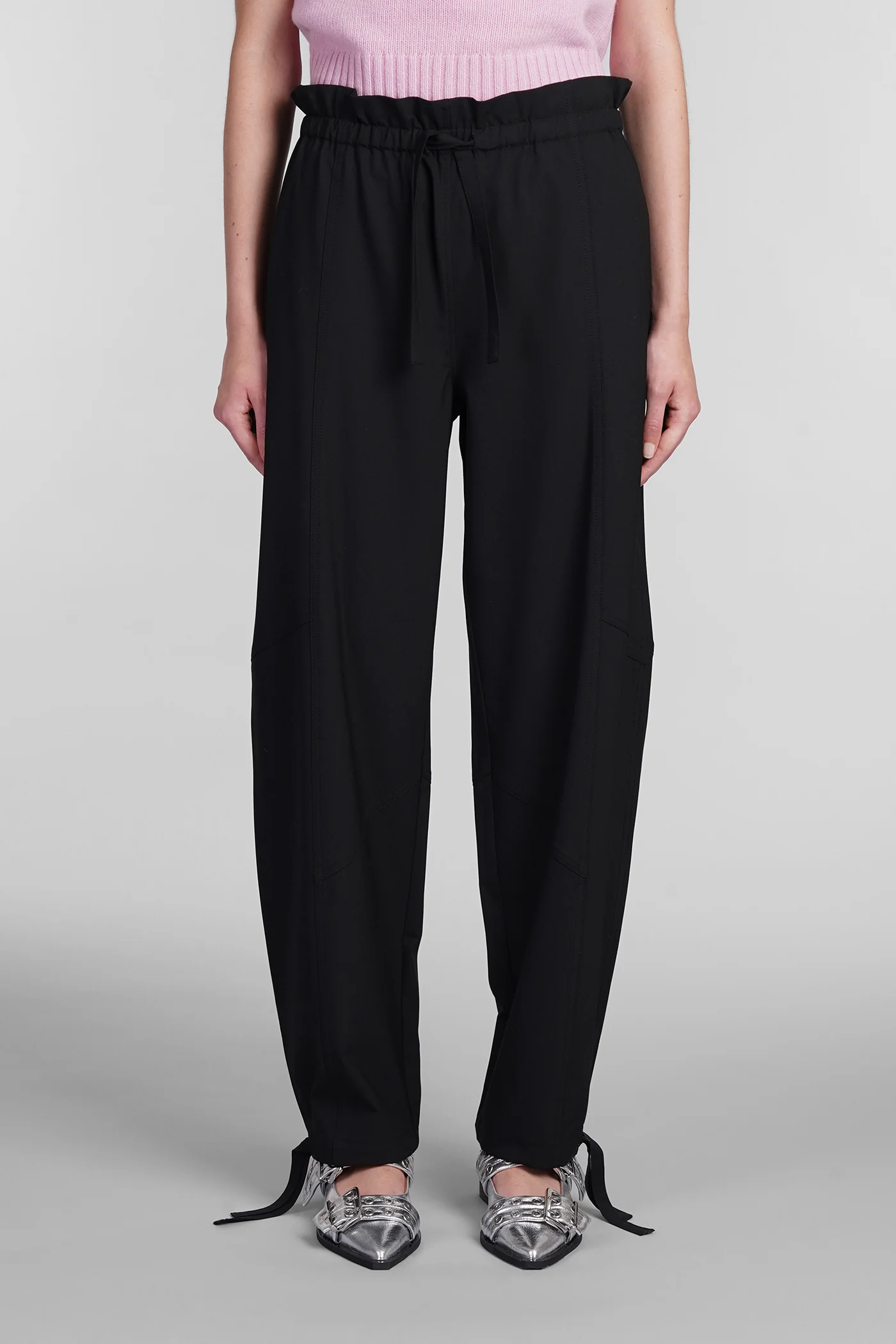 Pants in black viscose