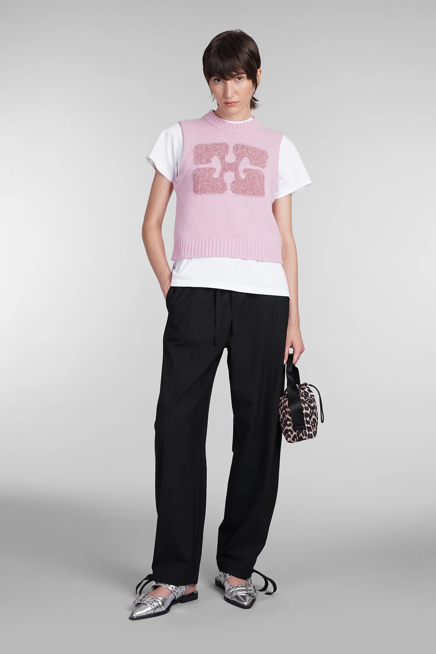 Pants in black viscose - Image 2
