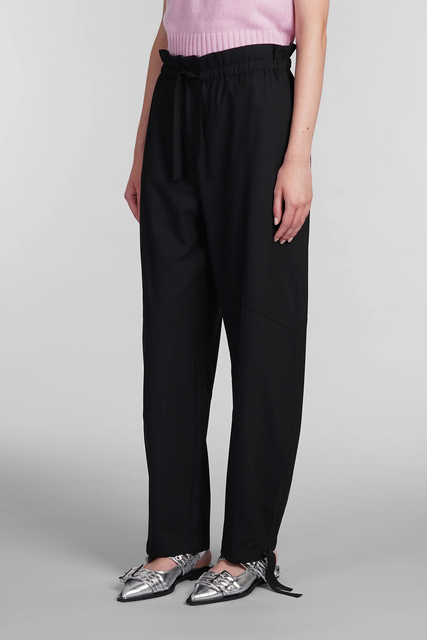 Pants in black viscose - Image 4
