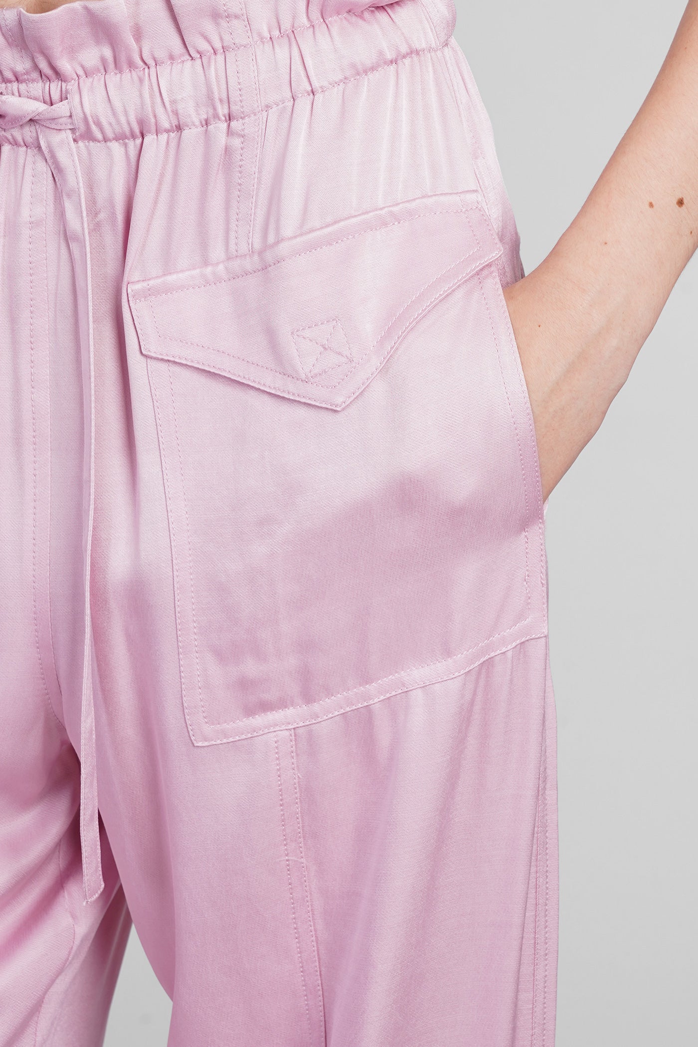 Pants in rose-pink viscose - Image 5