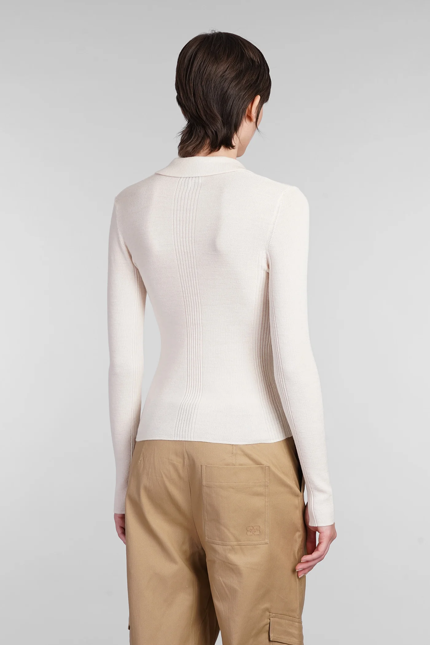 Polo in beige wool - Image 3