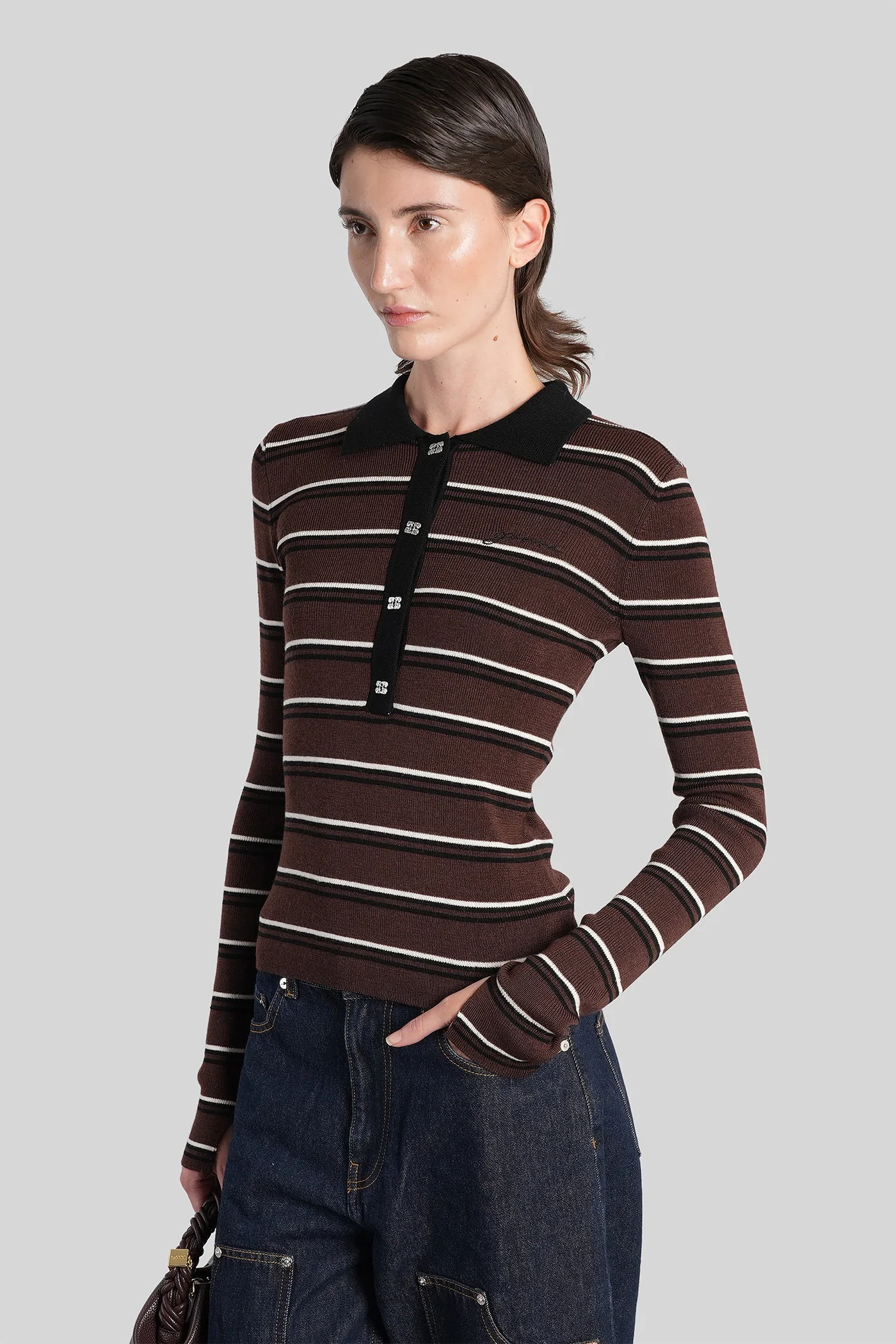 Polo in brown wool - Image 4