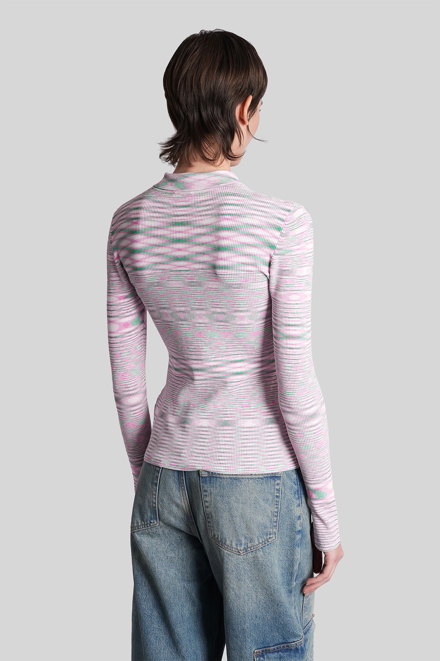 Polo in rose-pink viscose - Image 23