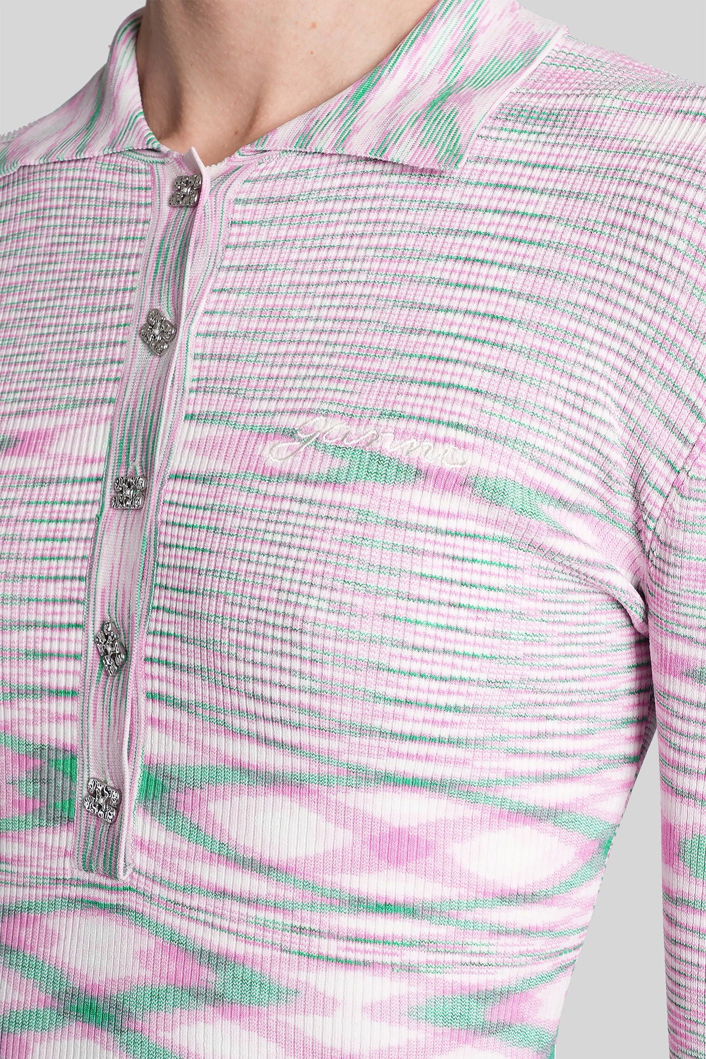 Polo in rose-pink viscose - Image 25