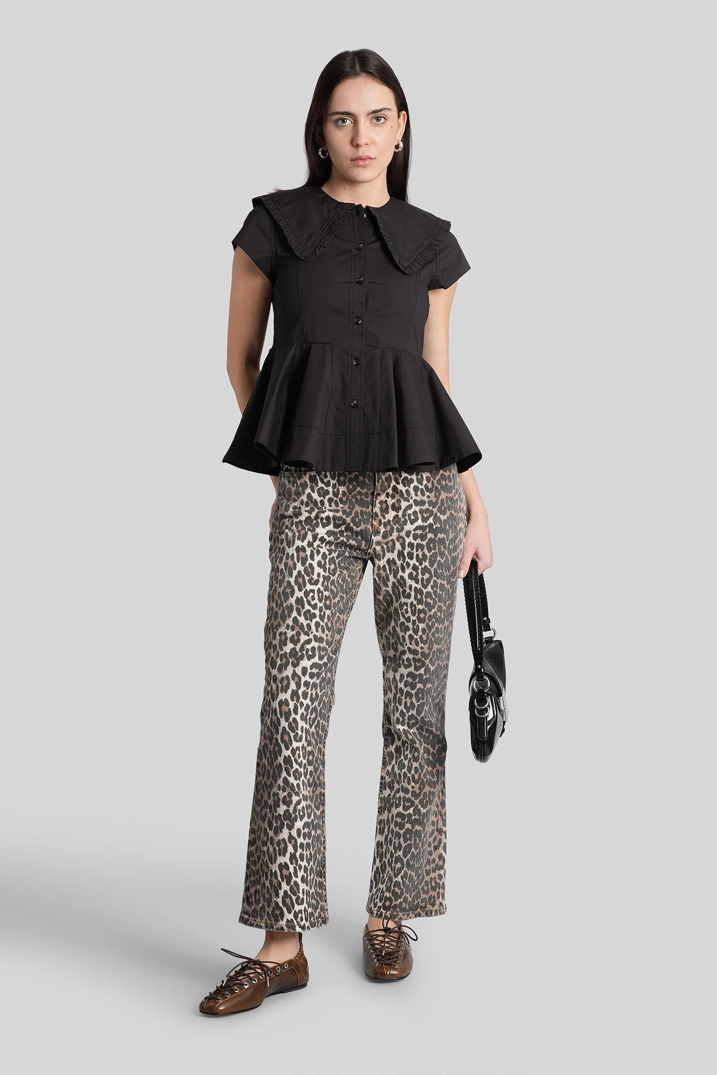 Shirt in black cotton - Image 2