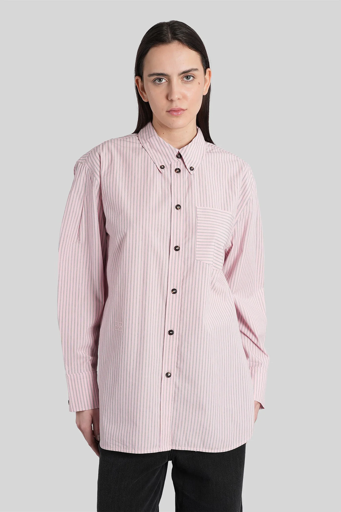 Shirt in rose-pink cotton