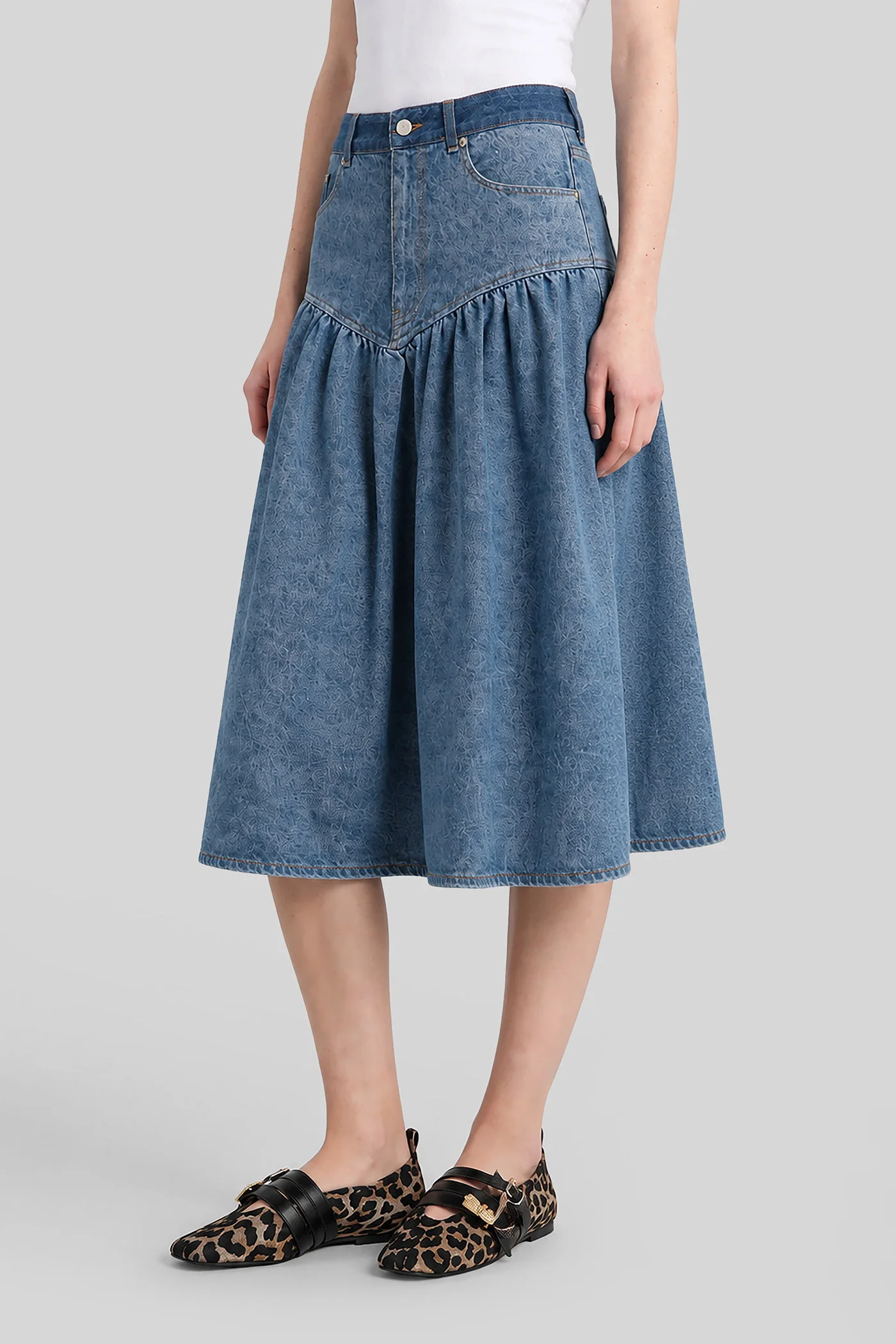 Skirt in blue cotton - Image 4