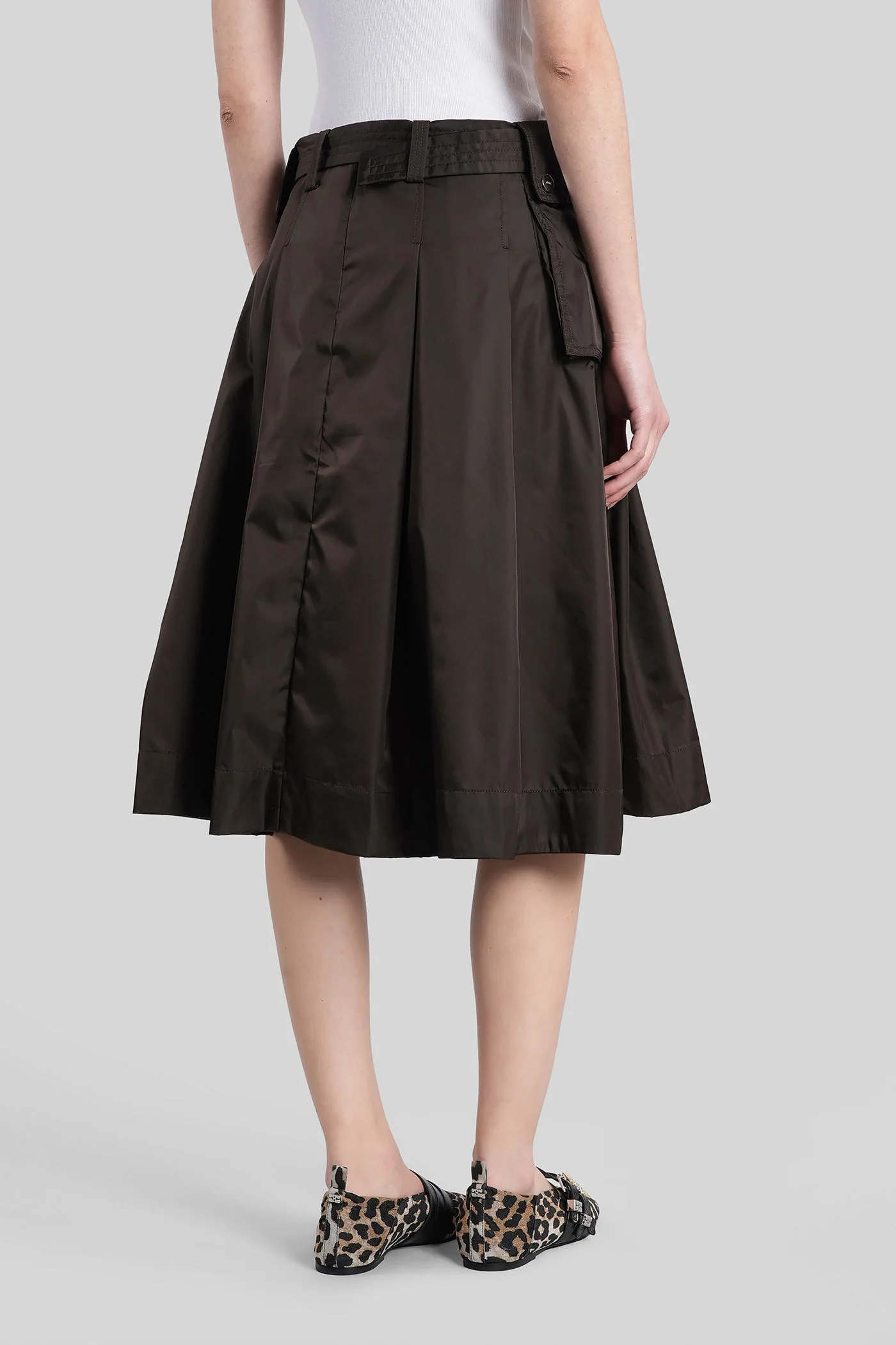 Skirt in brown polyamide - Image 3