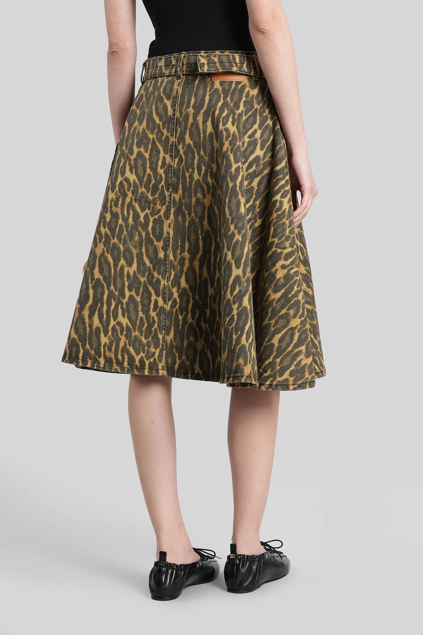 Skirt in khaki cotton - Image 3