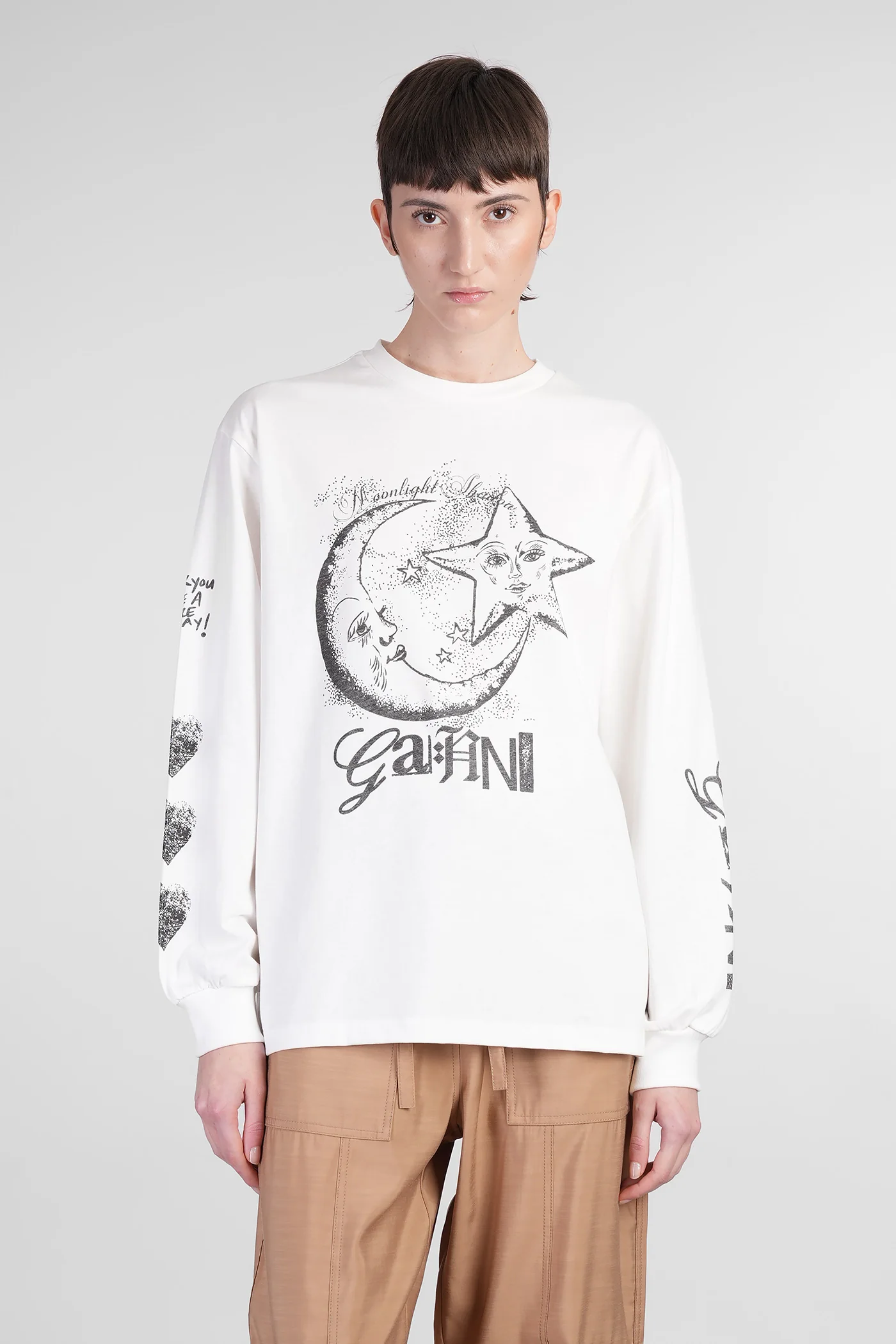 T-Shirt in beige cotton