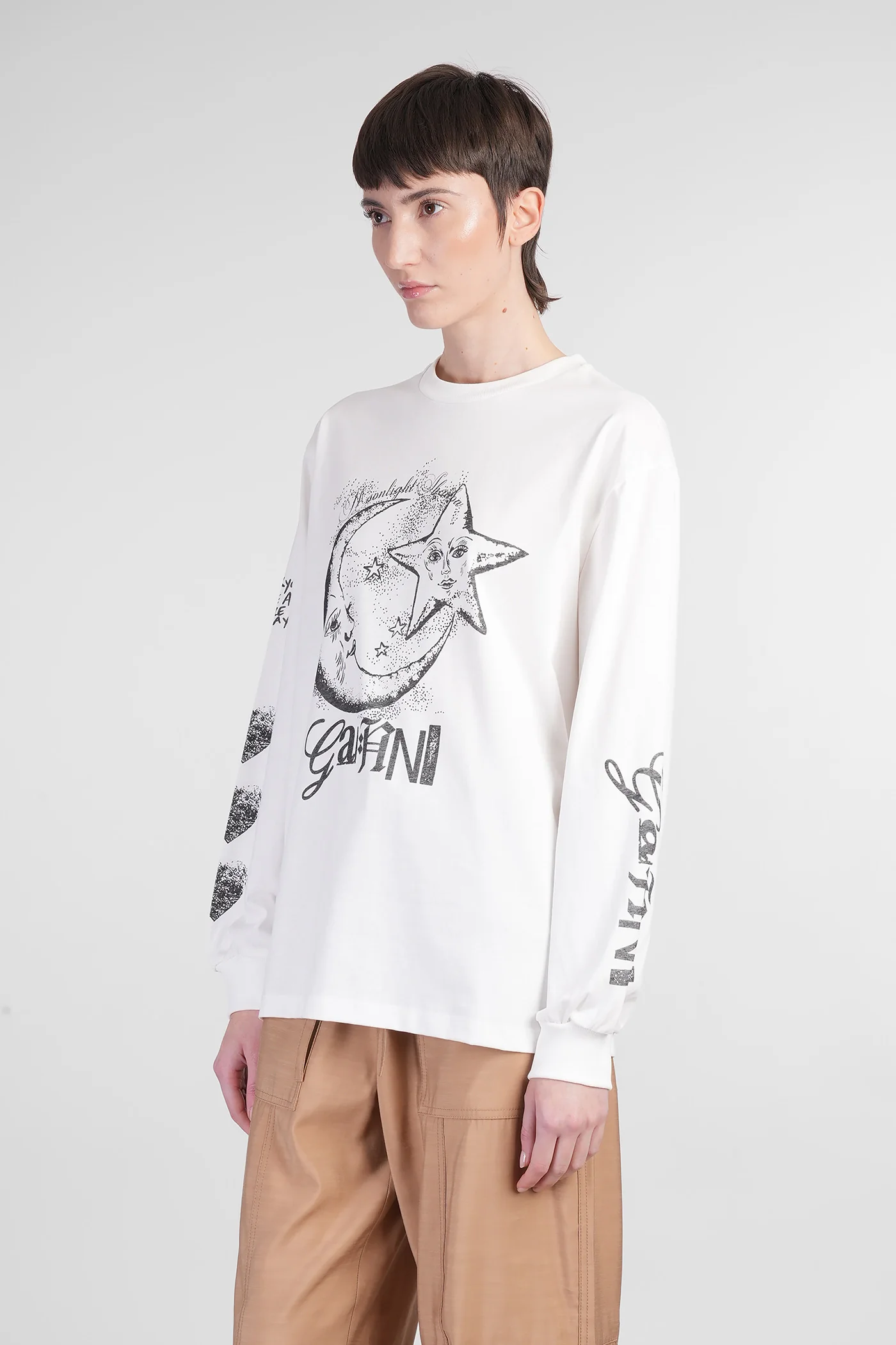T-Shirt in beige cotton - Image 4