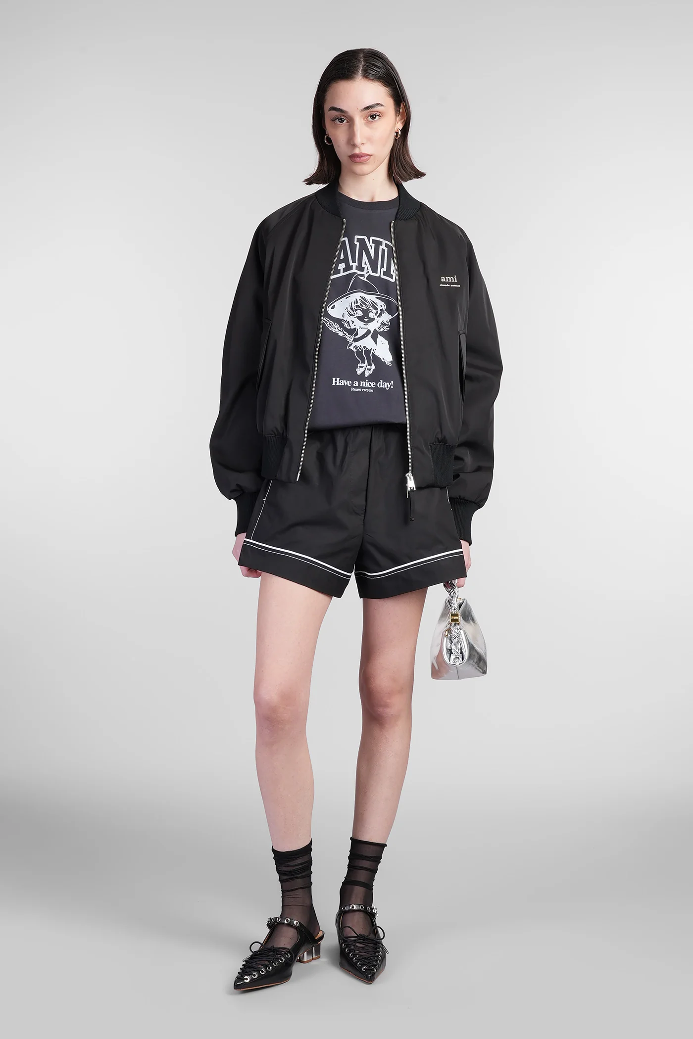 T-Shirt in black cotton - Image 2