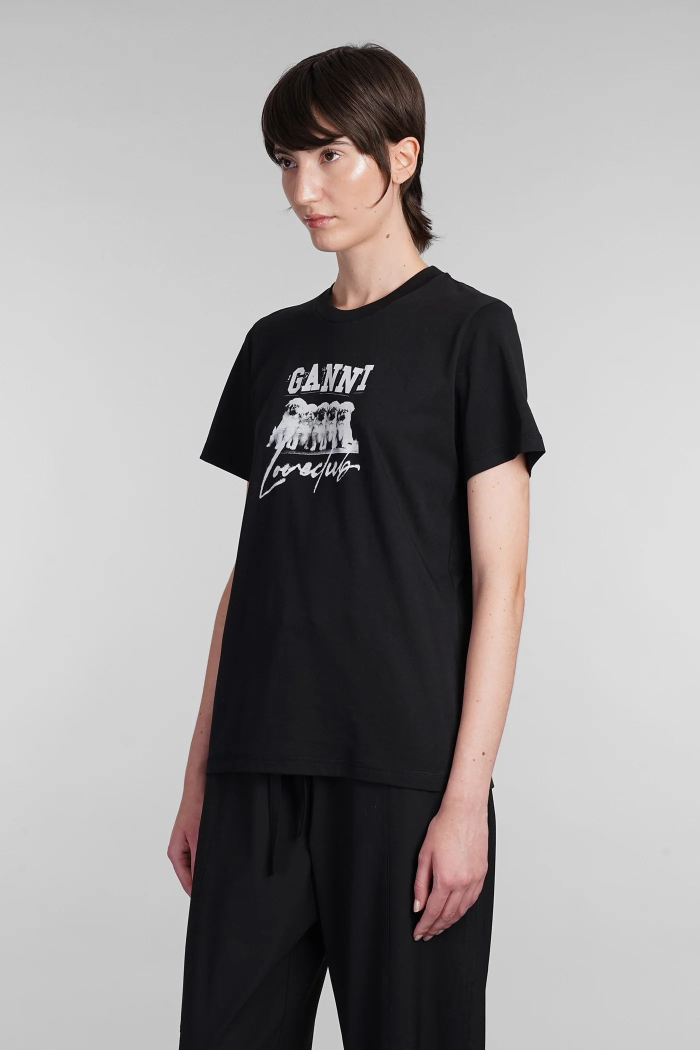 T-Shirt in black cotton - Image 4