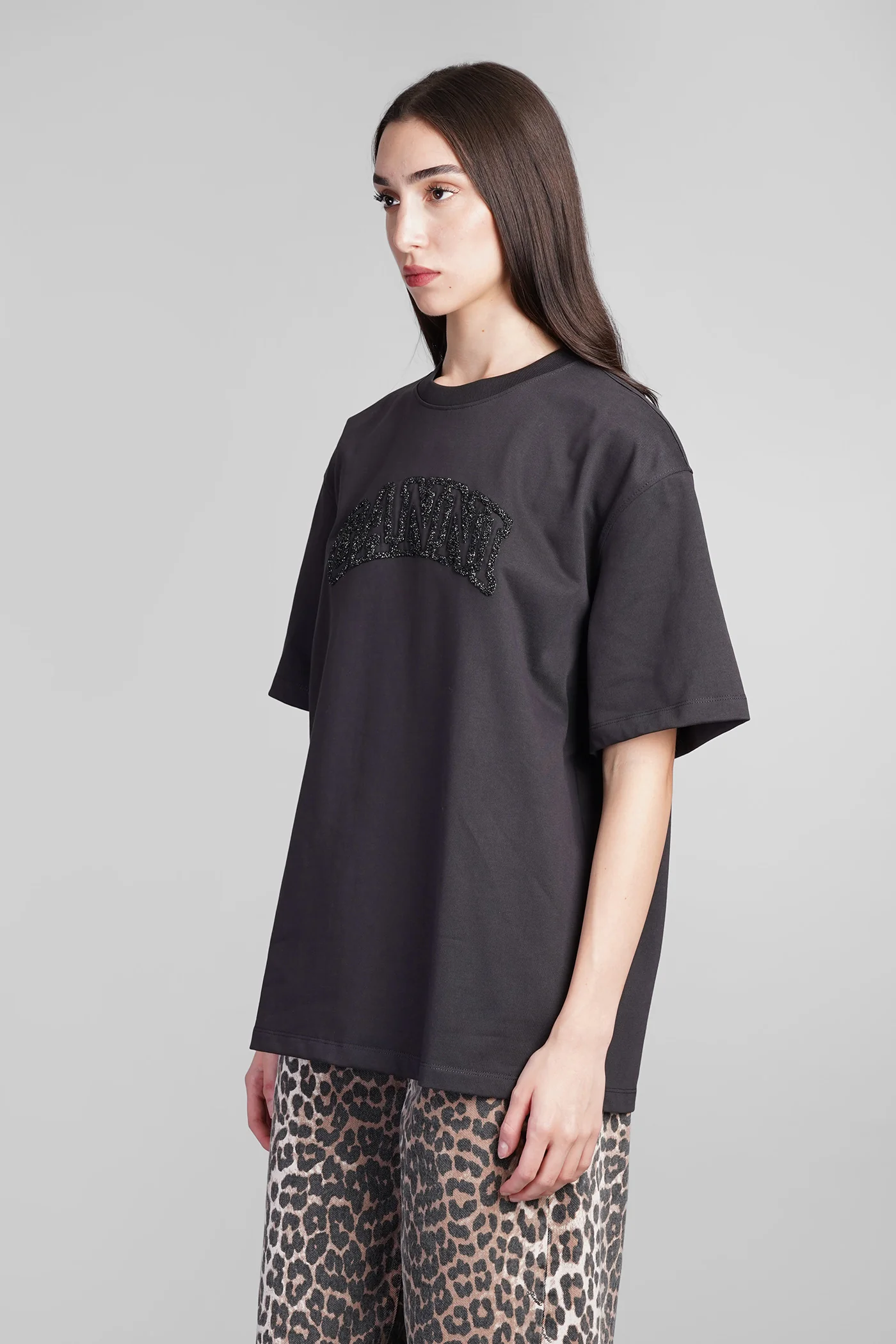 T-Shirt in black cotton - Image 4