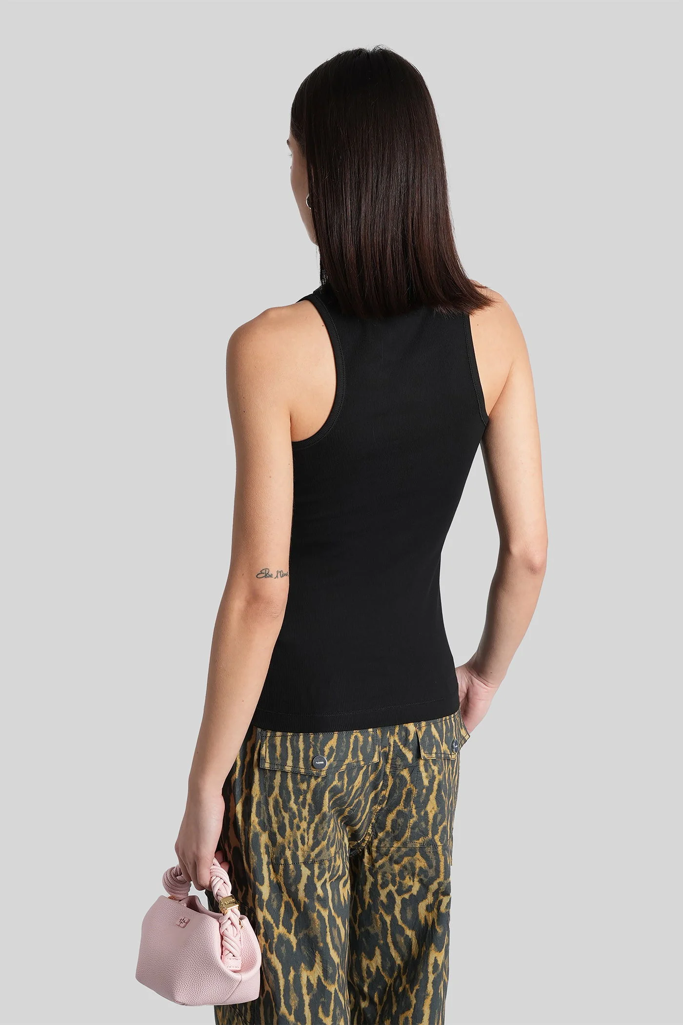 tank Top in black cotton - Image 8