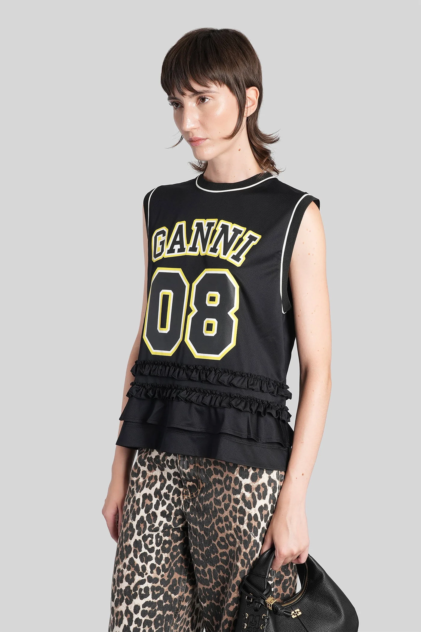 tank Top in black polyester - Image 4