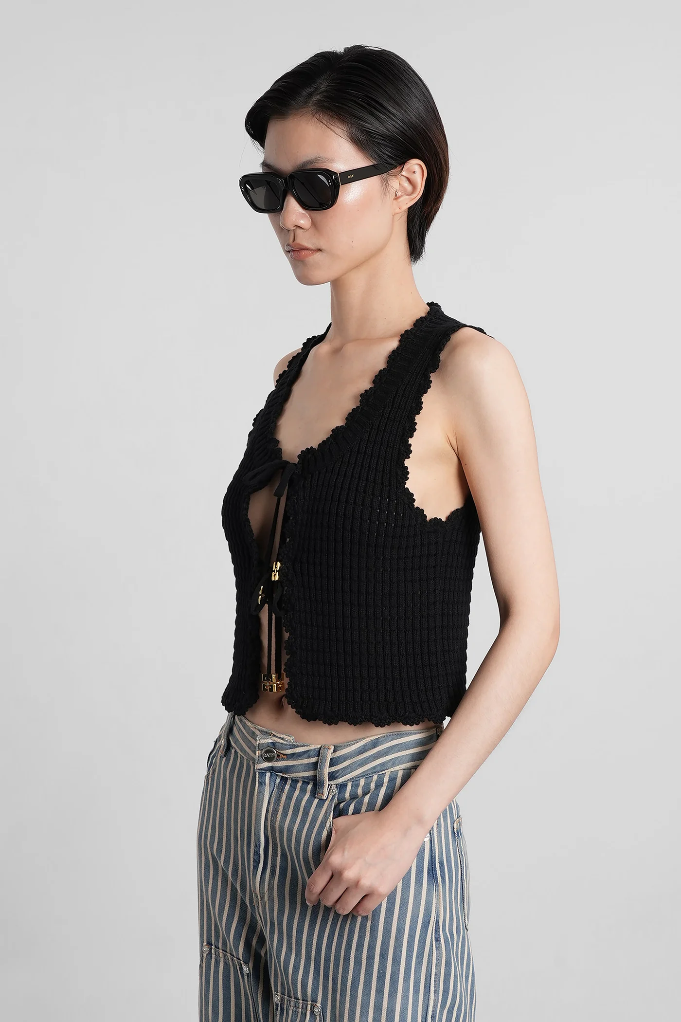 Topwear in black cotton - Image 4