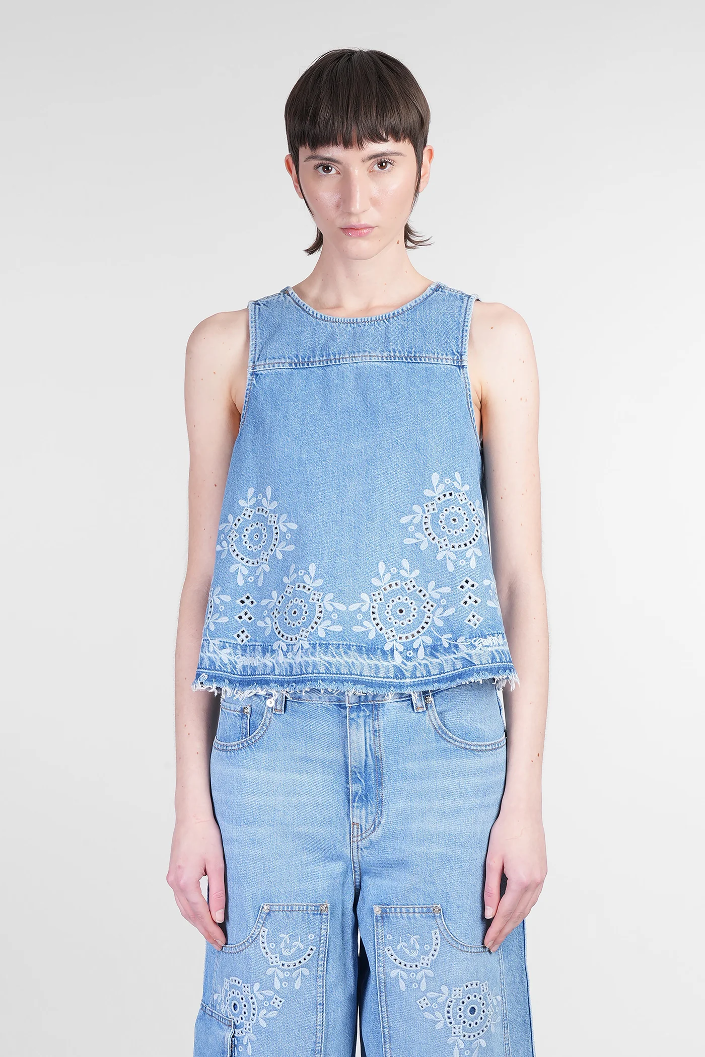 Topwear in blue cotton