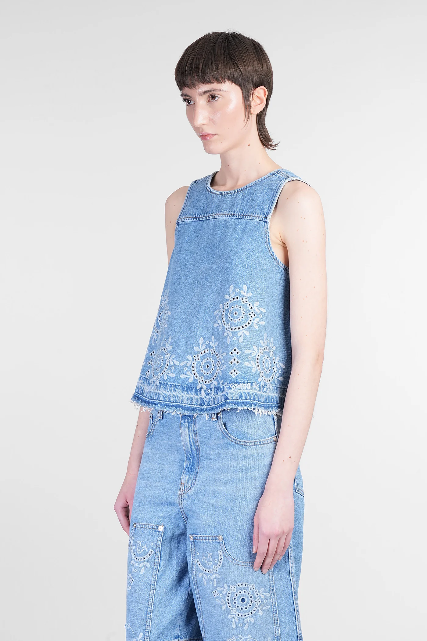 Topwear in blue cotton - Image 4