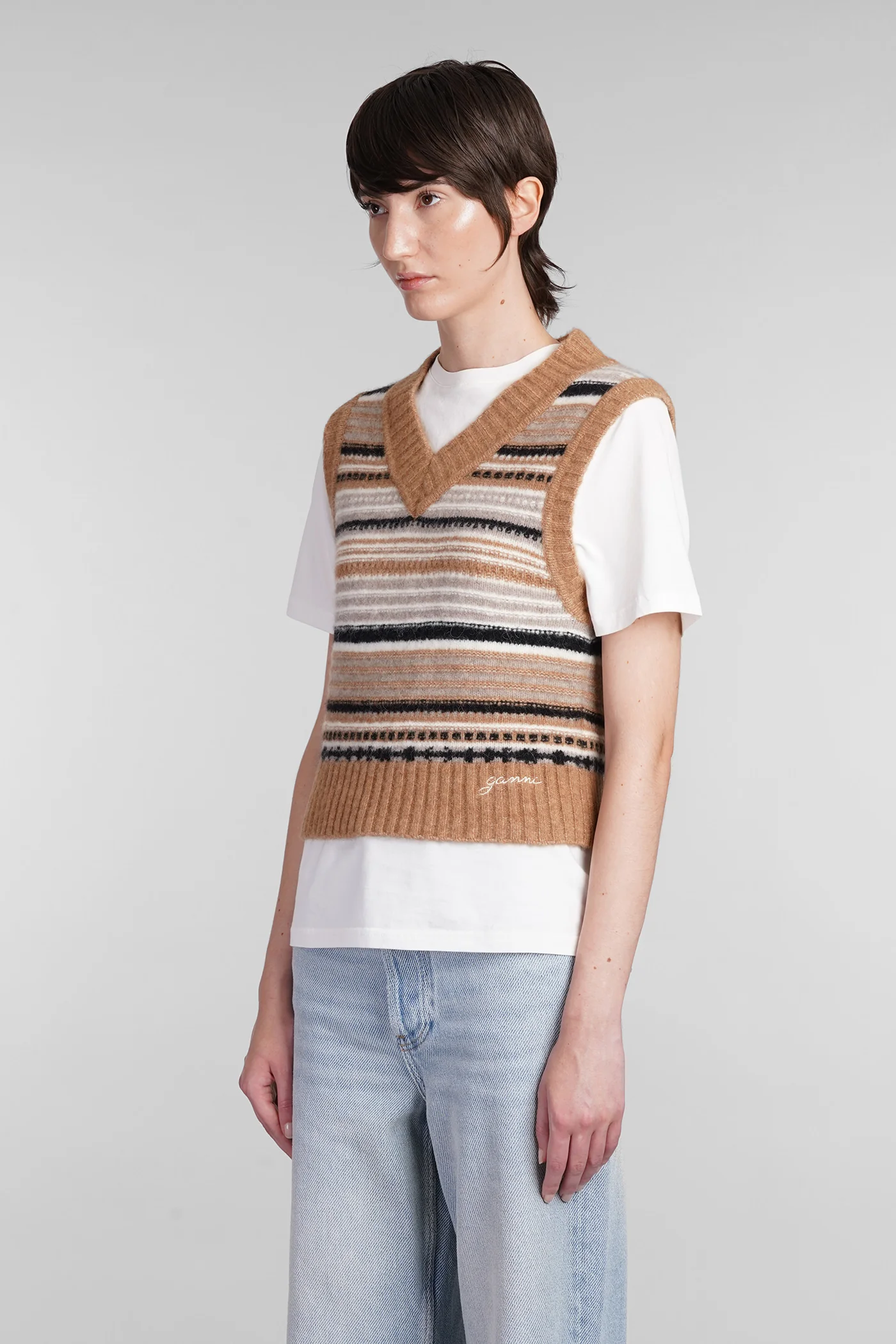 Vest in beige wool - Image 4