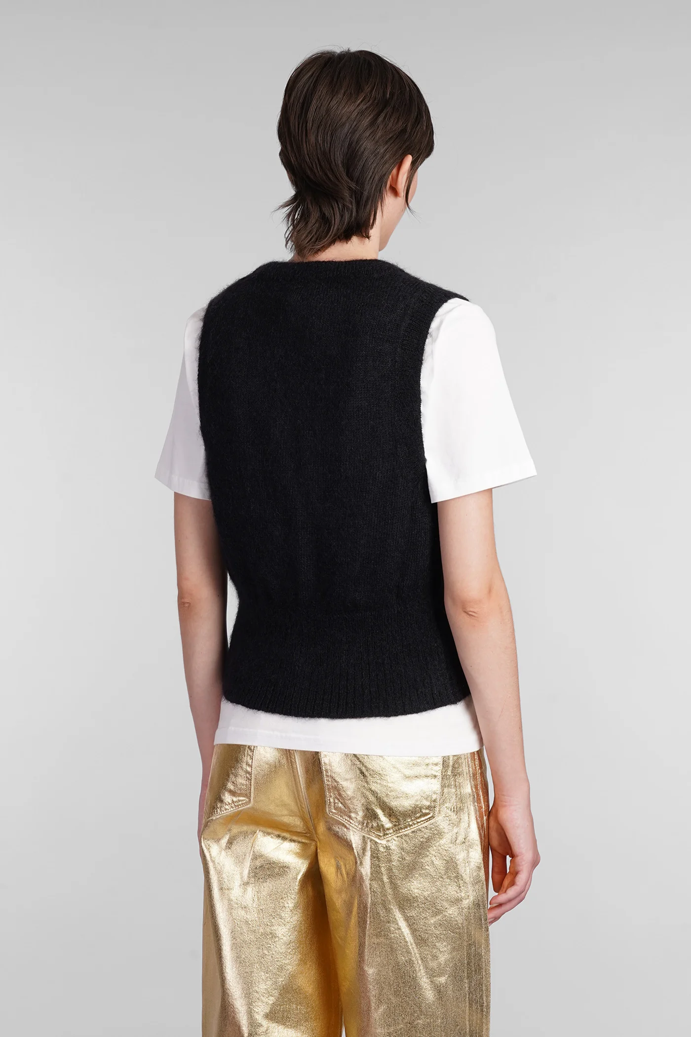 Vest in black Mohair - Image 3