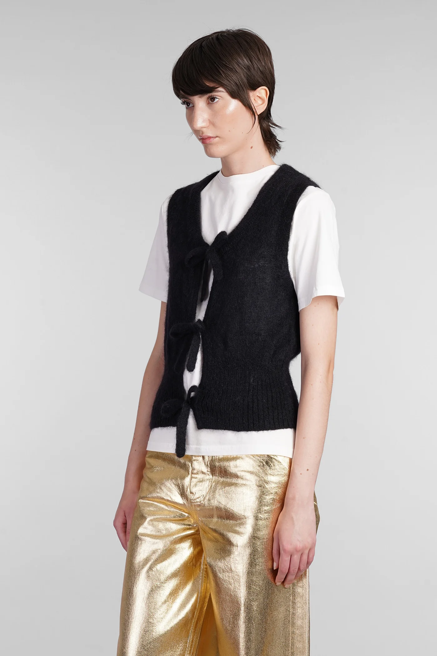 Vest in black Mohair - Image 4