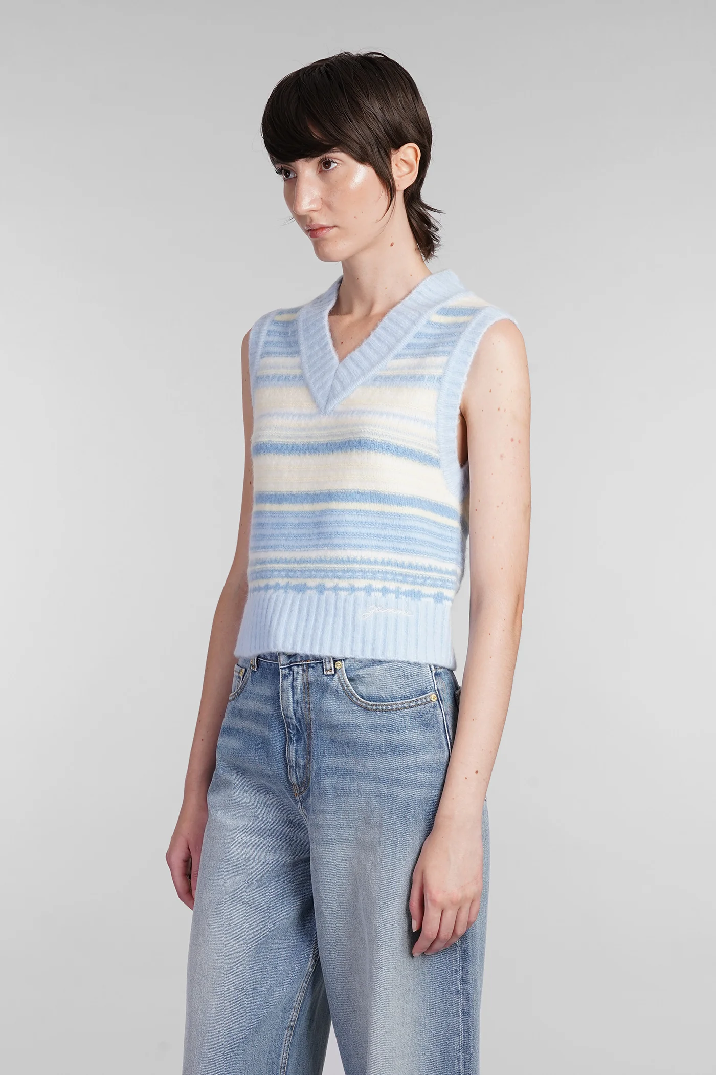 Vest in cyan wool - Image 4