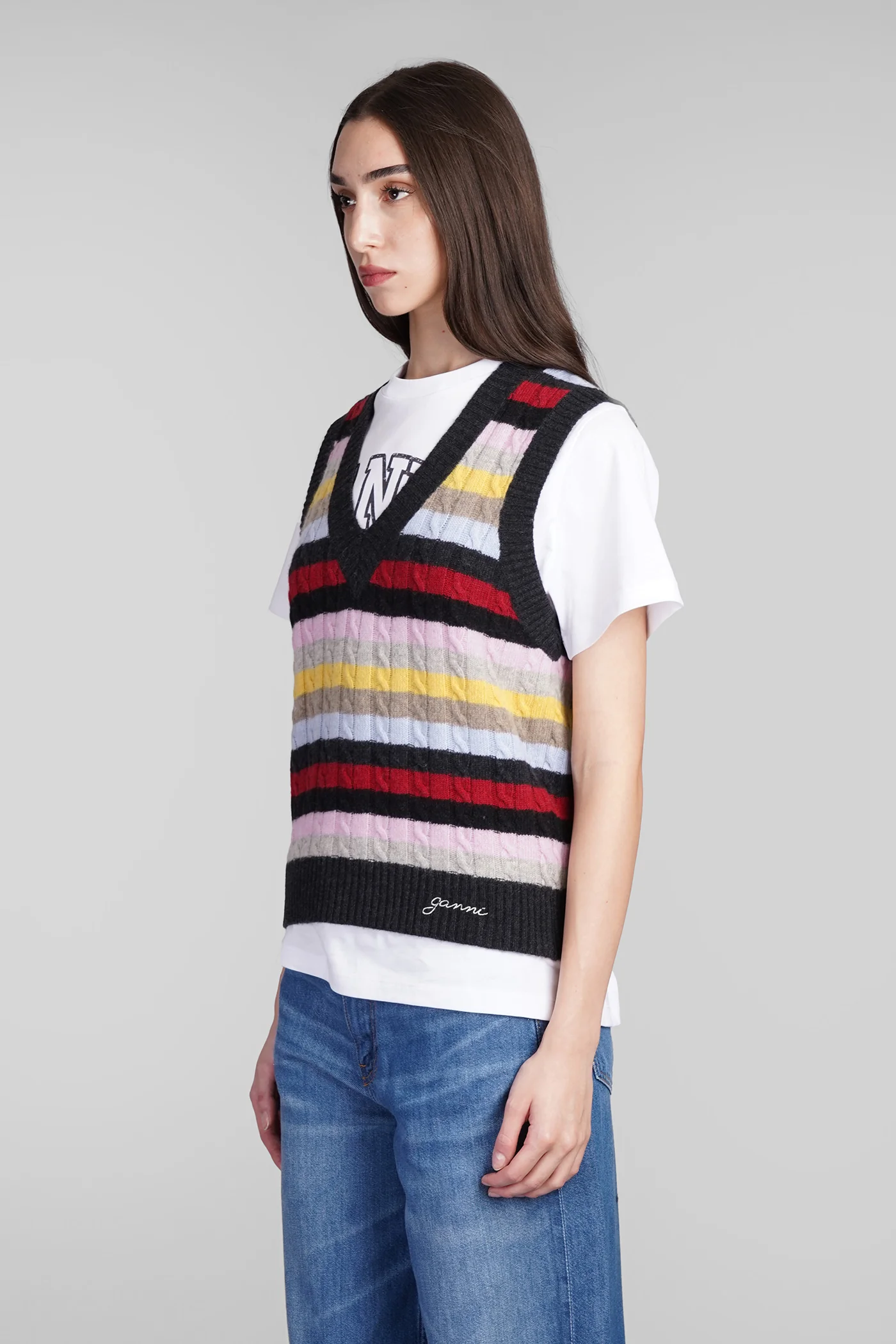 Vest in multicolor wool - Image 4