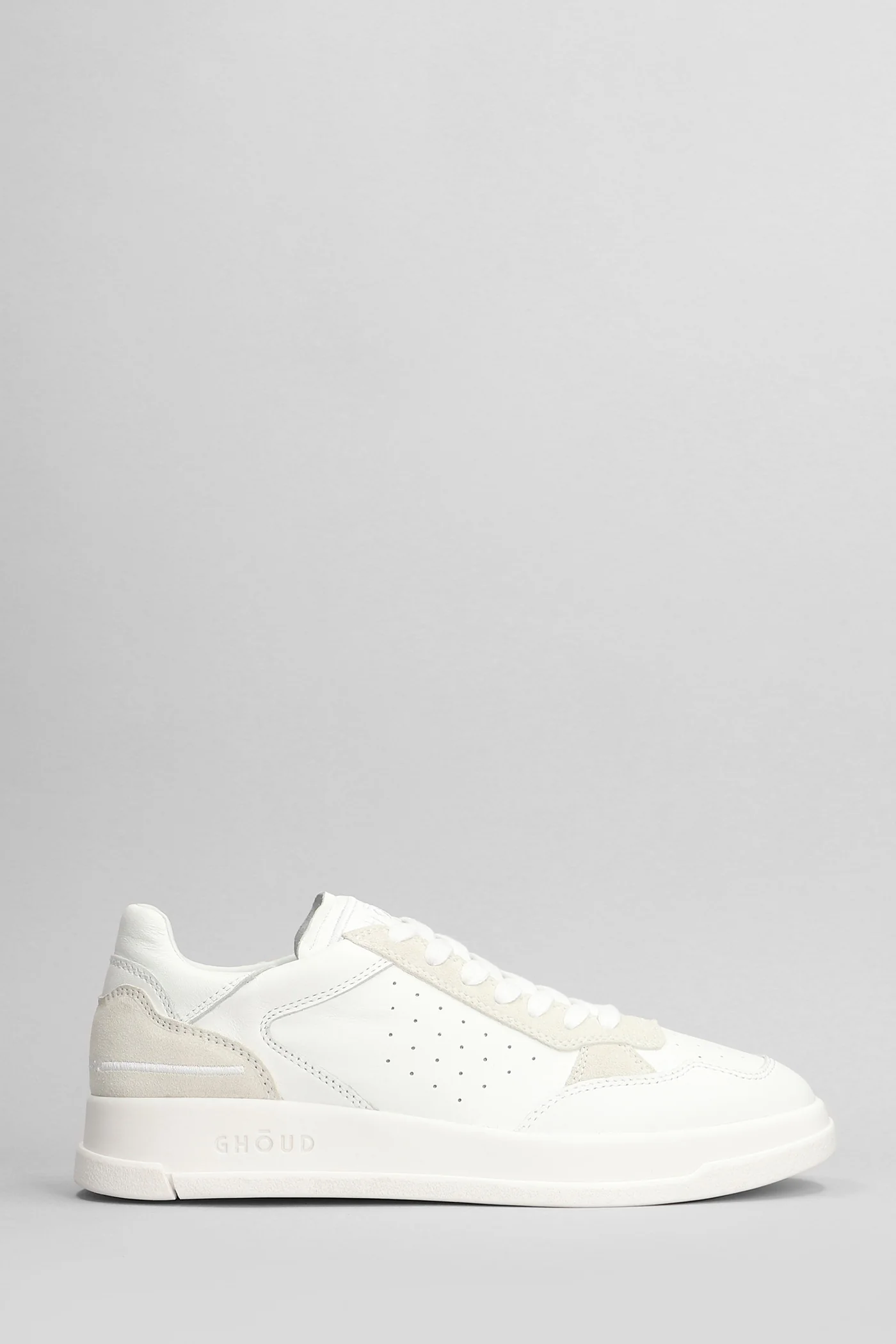 Tweener Low Sneakers in white suede and leather