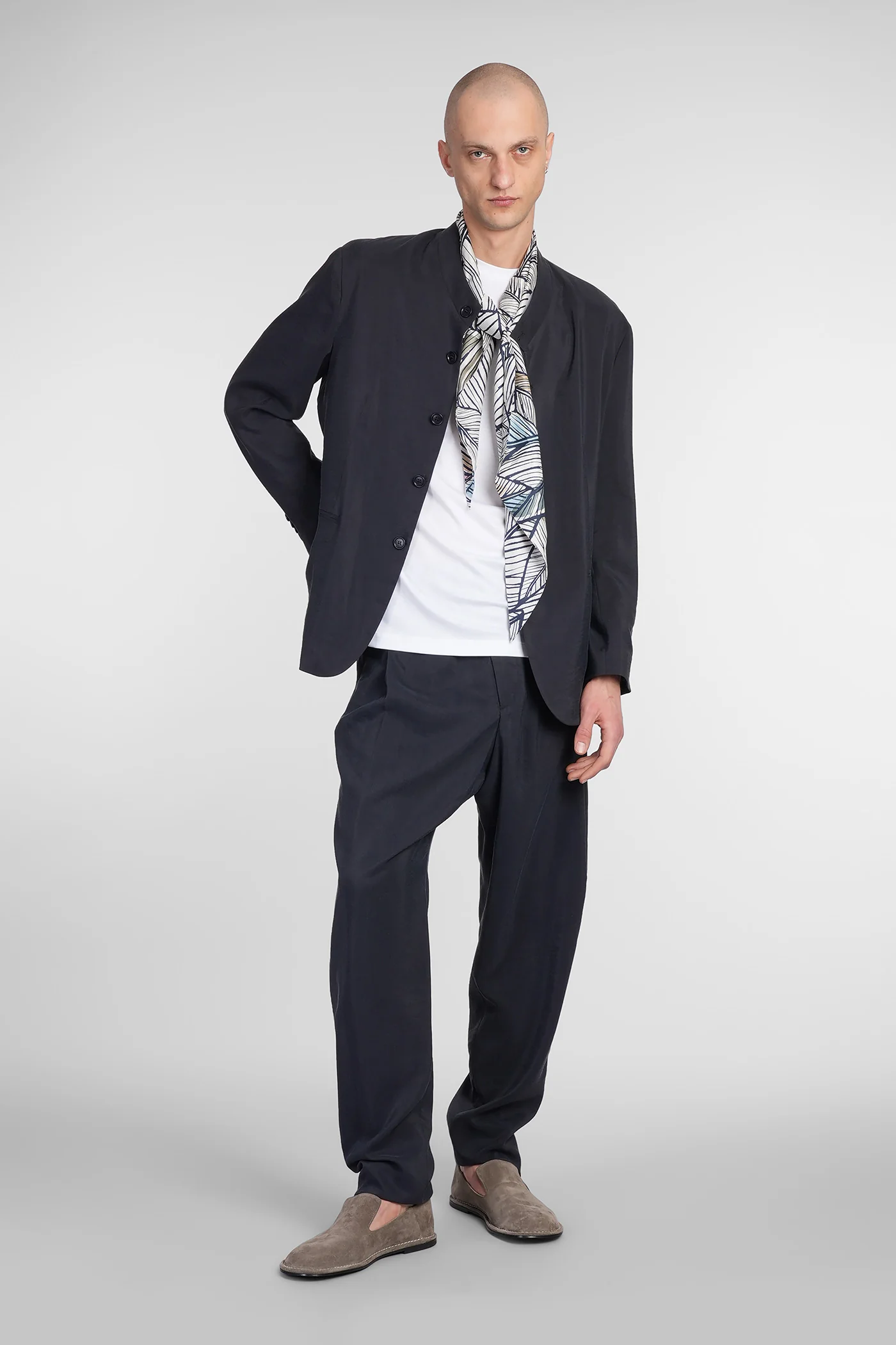 Blazer in blue silk - Image 2