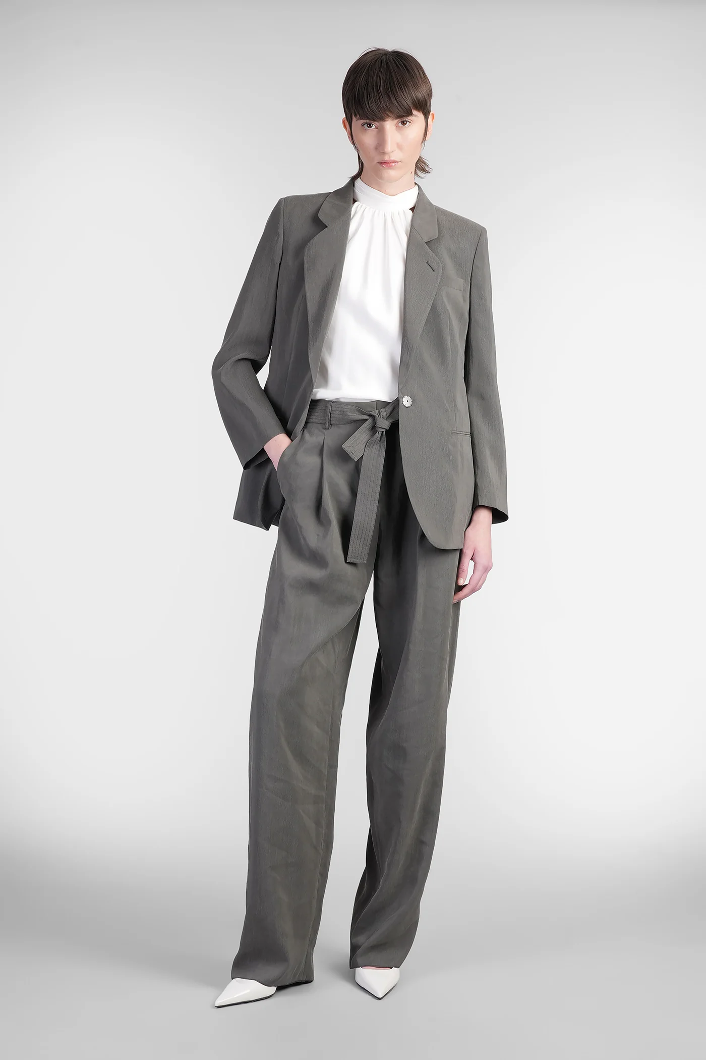 Blazer in green silk - Image 2