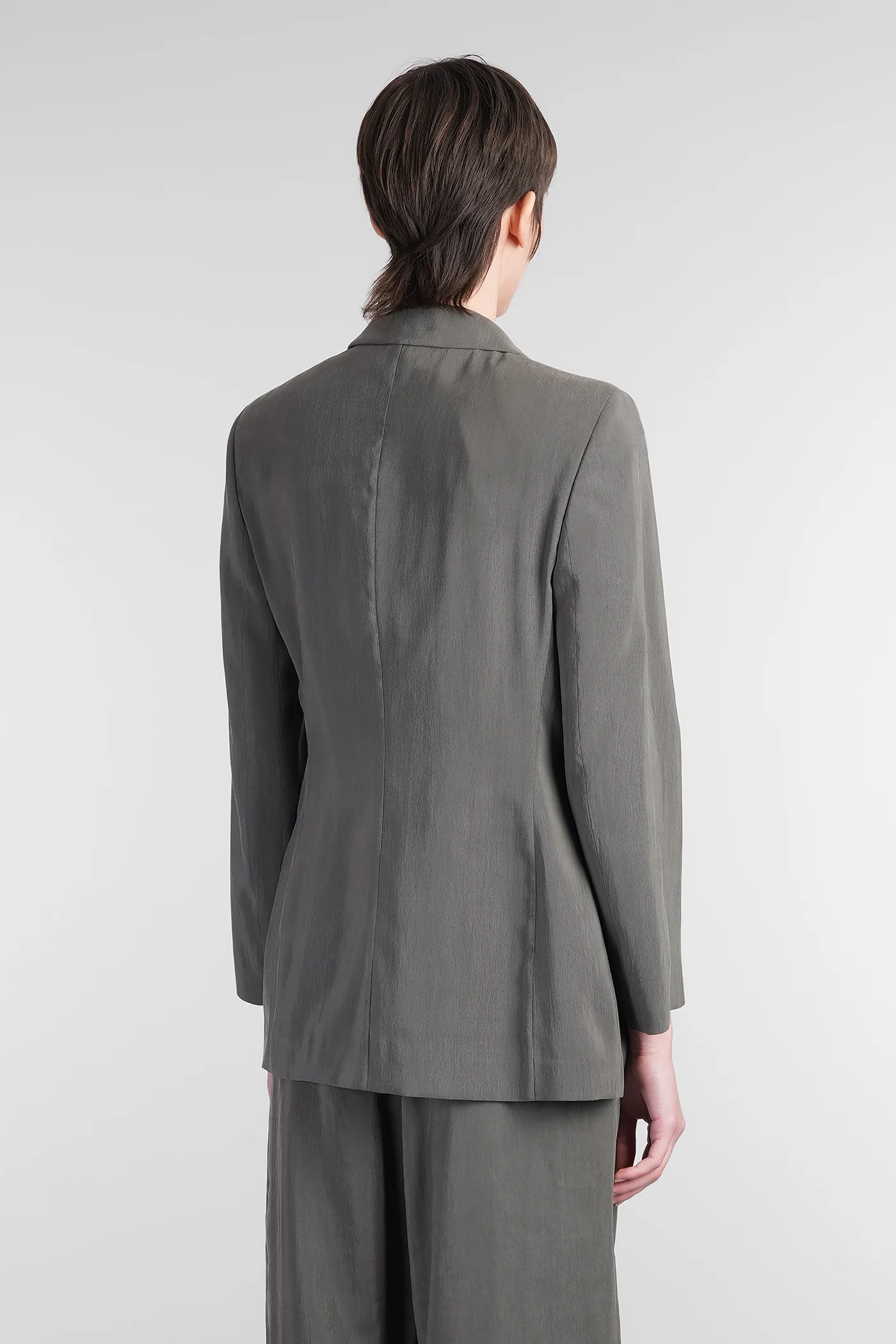 Blazer in green silk - Image 3