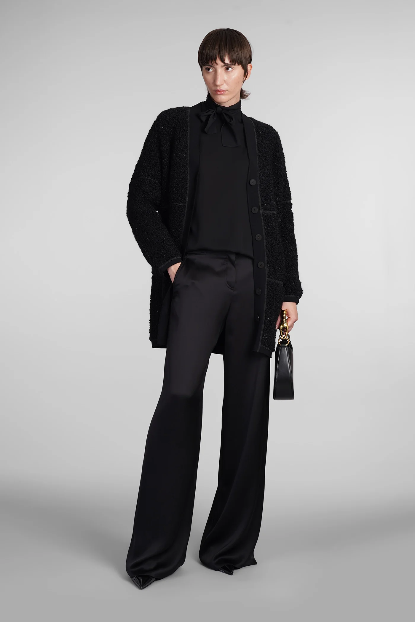 Cardigan in black wool - Image 2