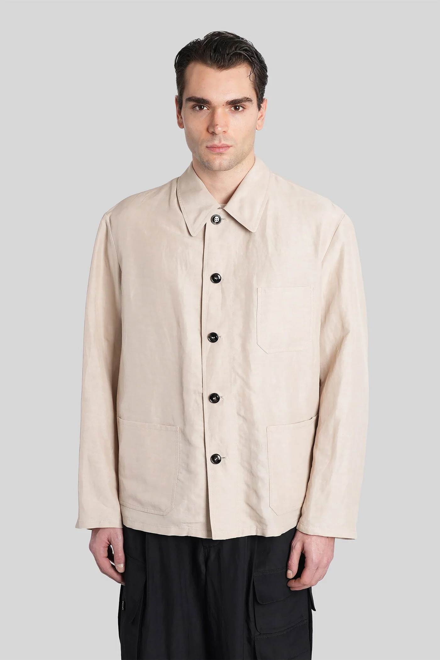 Casual jacket in beige viscose