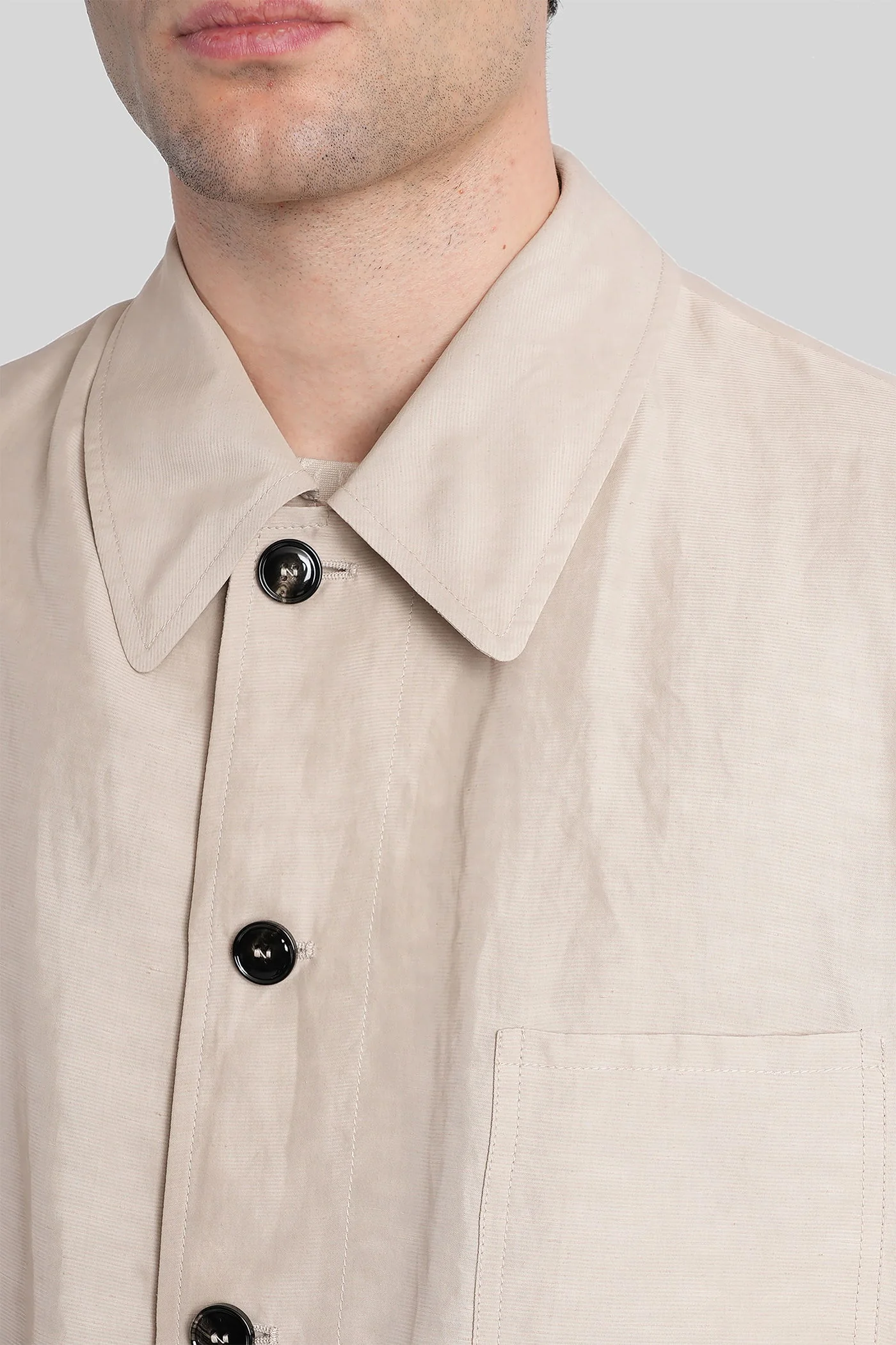 Casual jacket in beige viscose - Image 5