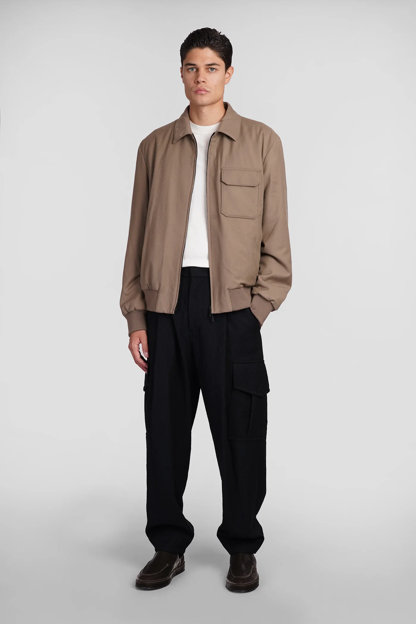Casual jacket in beige wool - Image 2