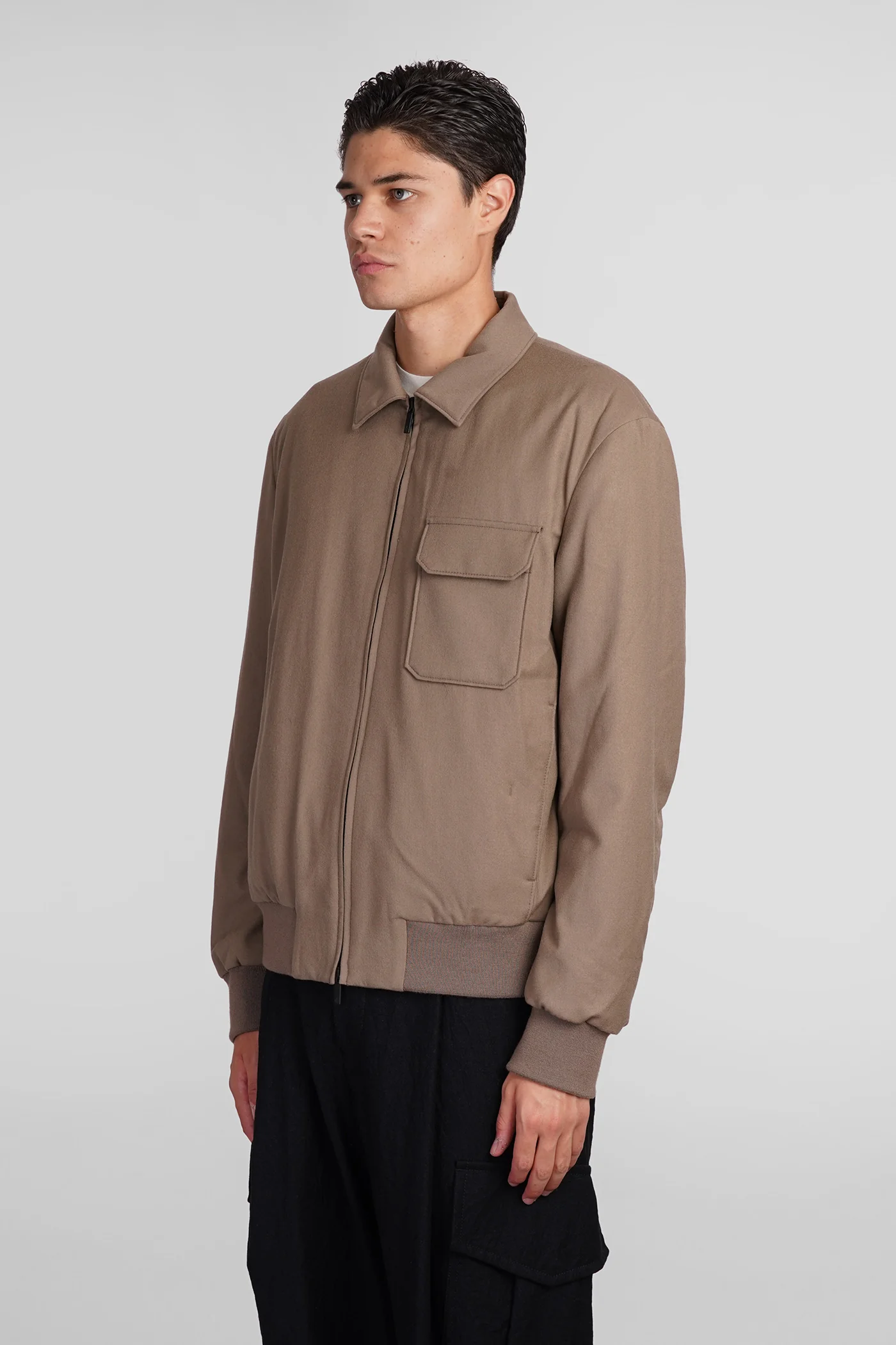 Casual jacket in beige wool - Image 4