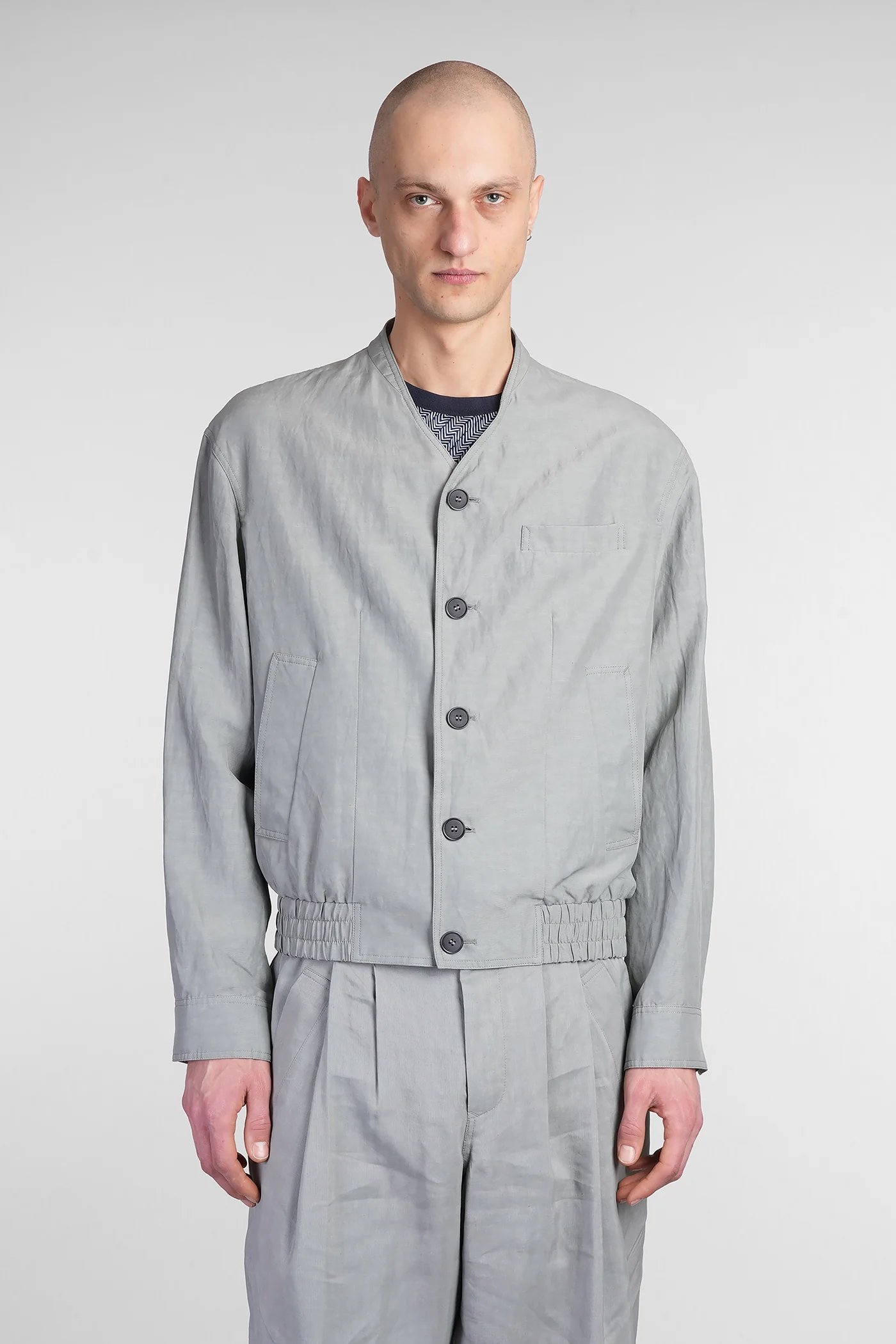 Casual jacket in green viscose