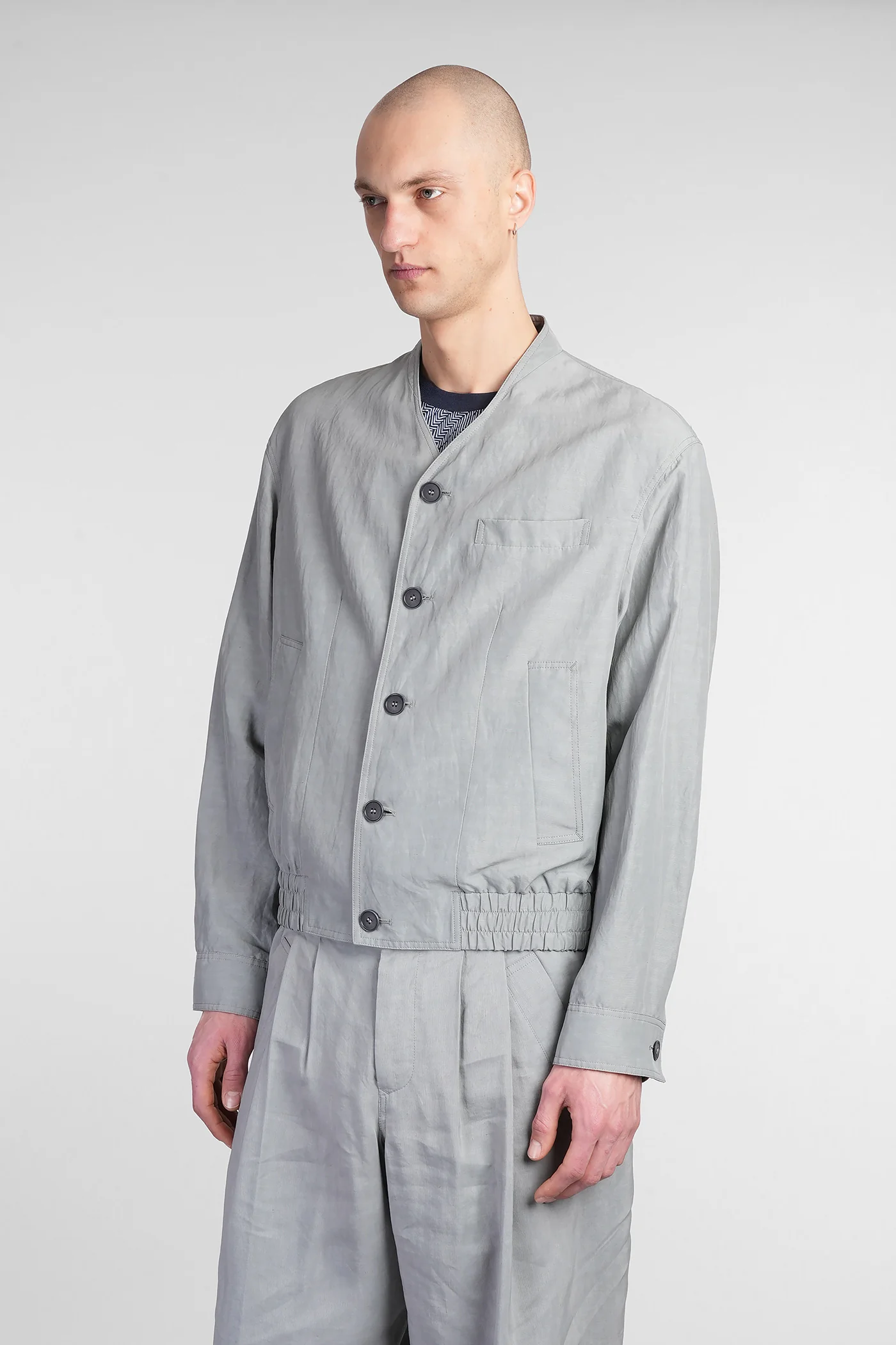 Casual jacket in green viscose - Image 4