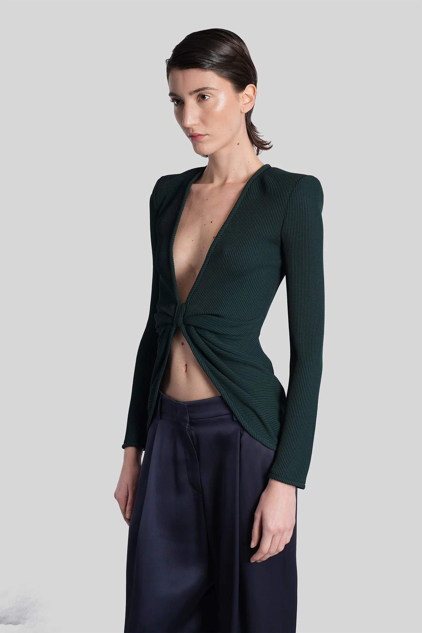 Knitwear in green viscose - Image 4