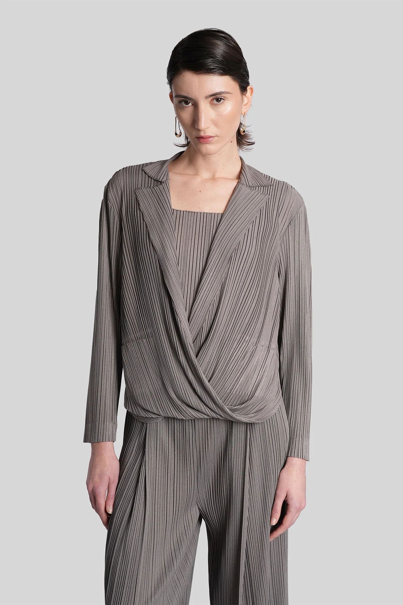 Knitwear in grey polyester