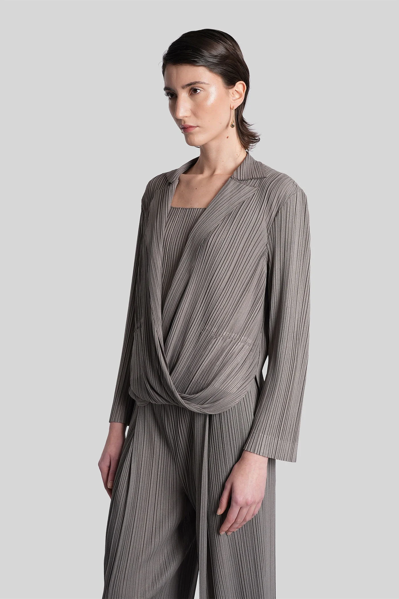 Knitwear in grey polyester - Image 4