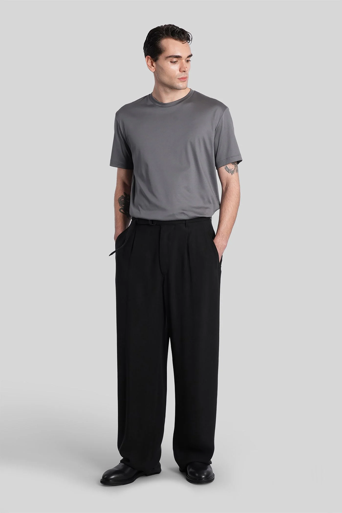 Pants in black polyamide polyester - Image 2