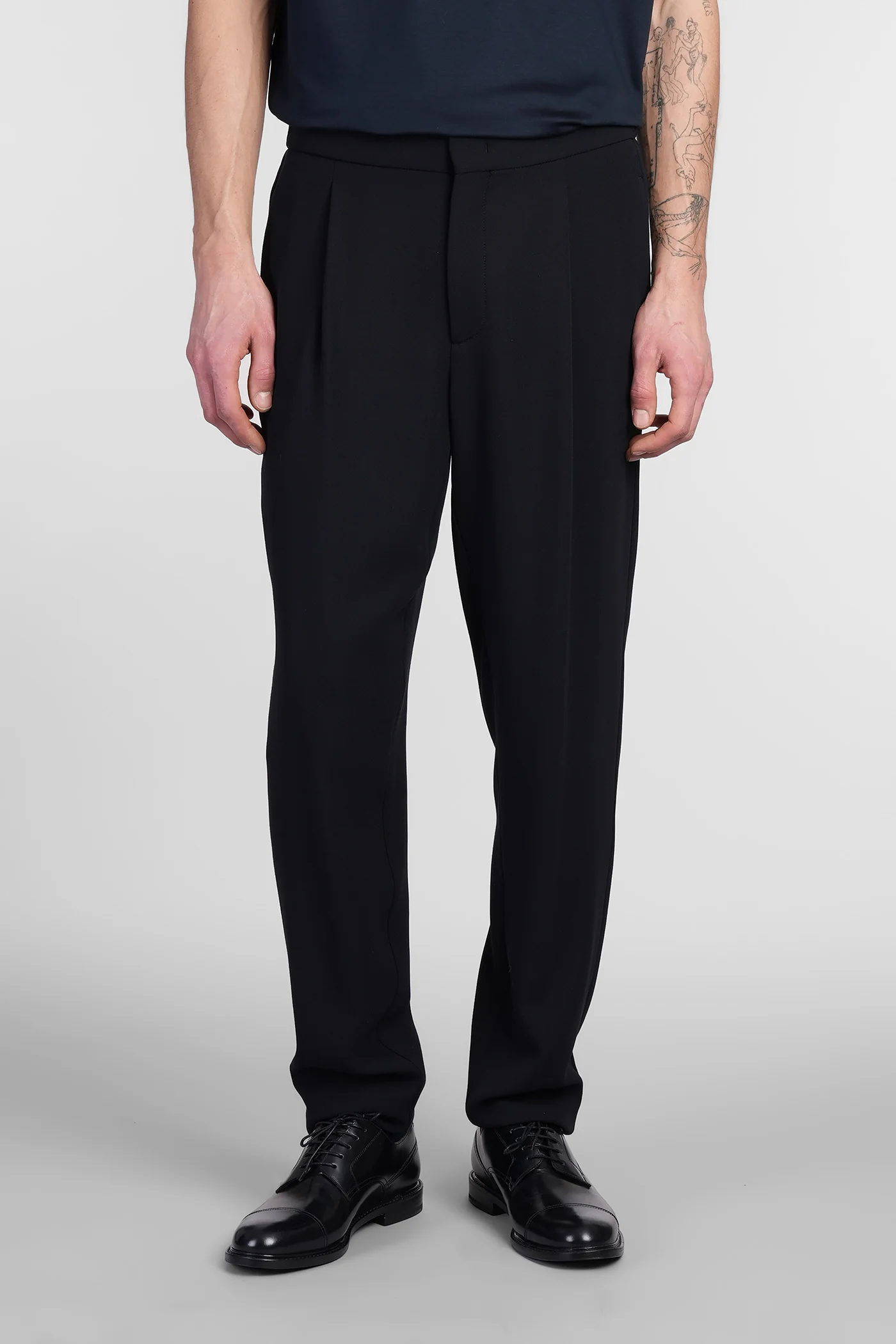 Pants in blue wool