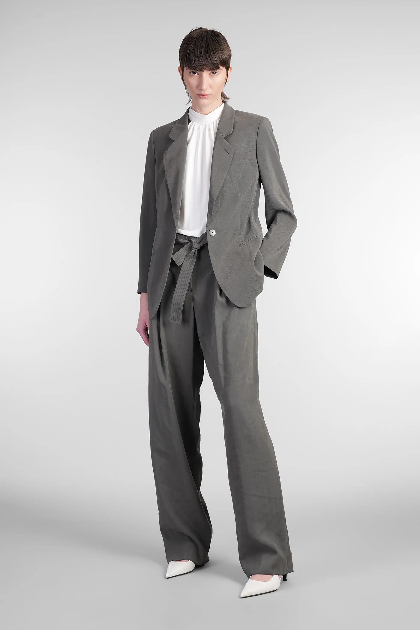 Pants in green silk - Image 2