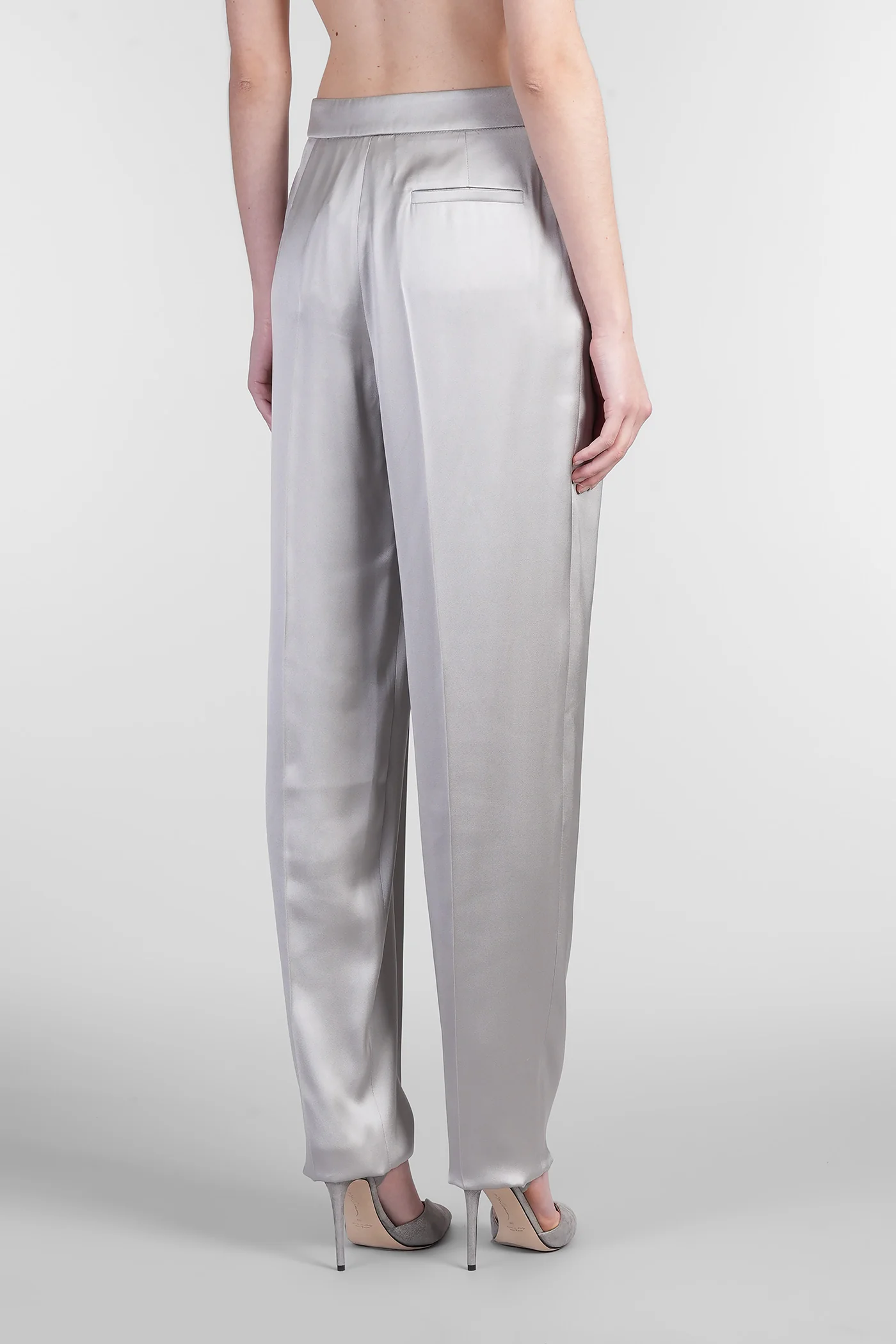 Pants in grey silk - Image 3