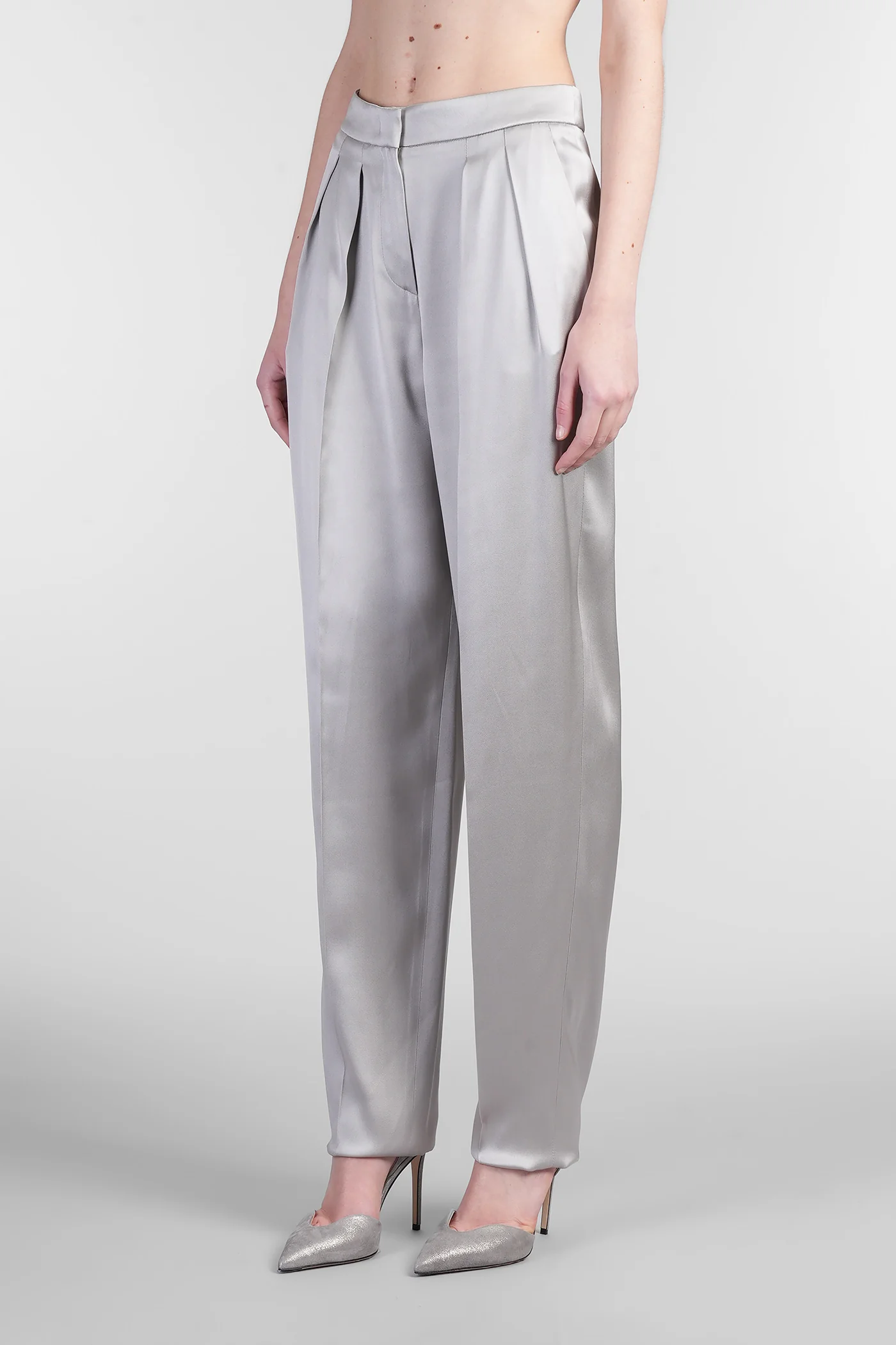 Pants in grey silk - Image 4