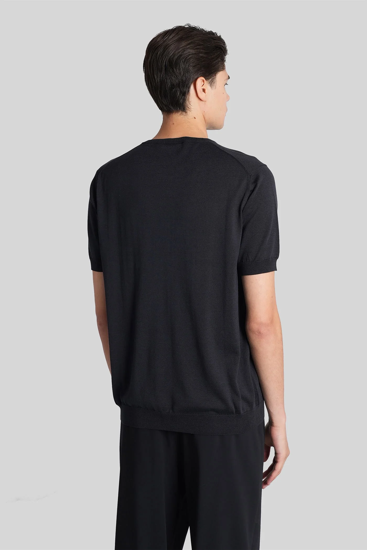 T-Shirt in blue silk - Image 3