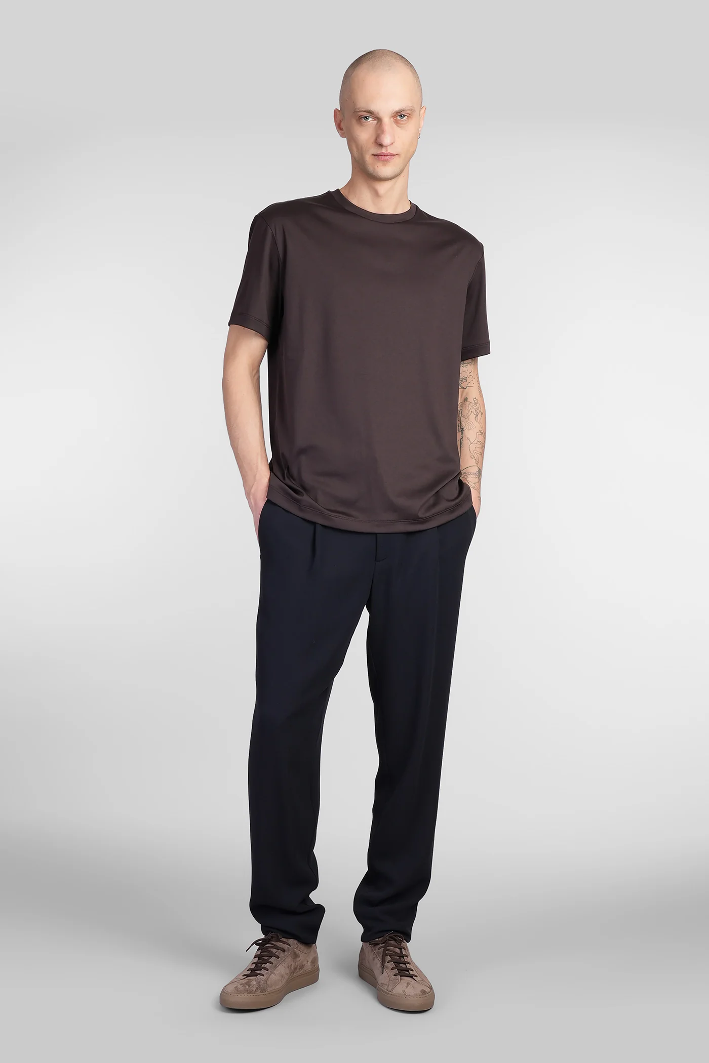T-Shirt in brown cotton - Image 2