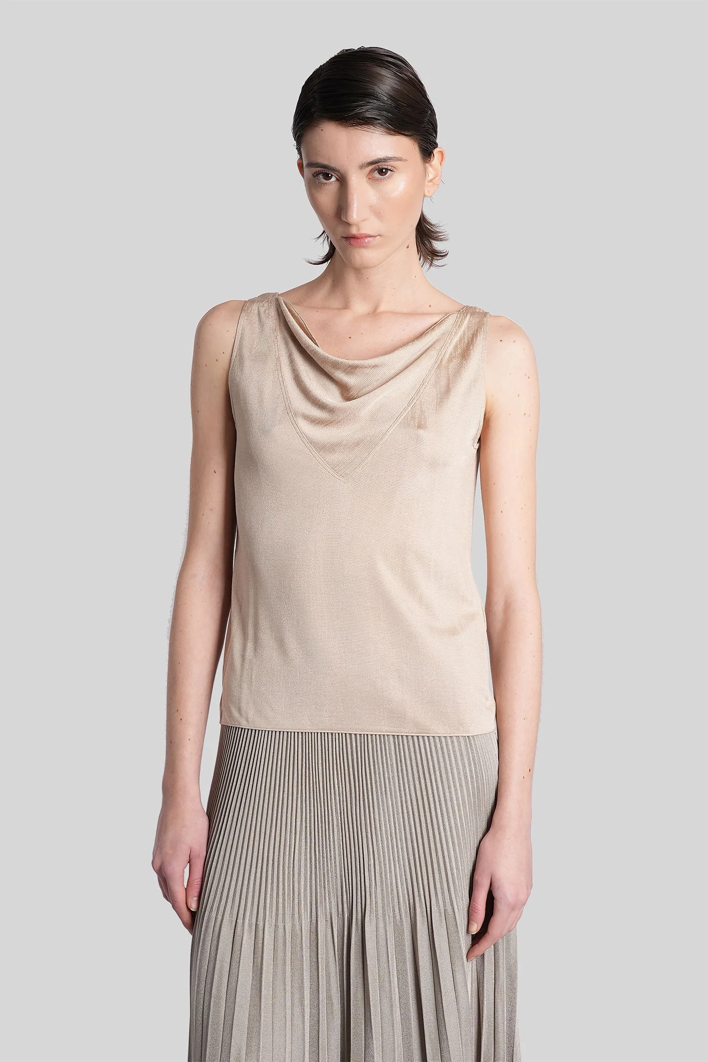 Topwear in beige viscose